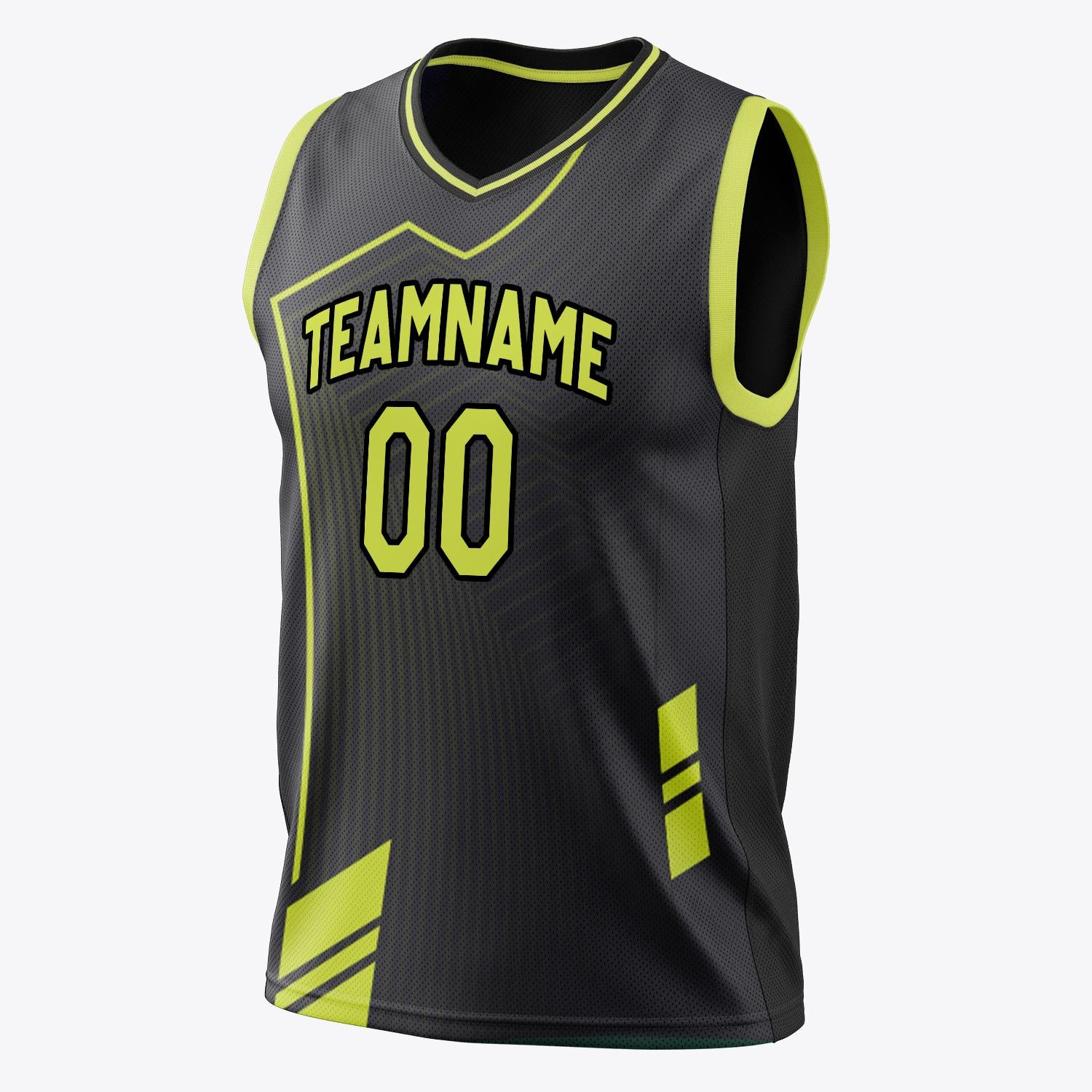 Custom Professional Black Neon Yellow Basketball Jersey