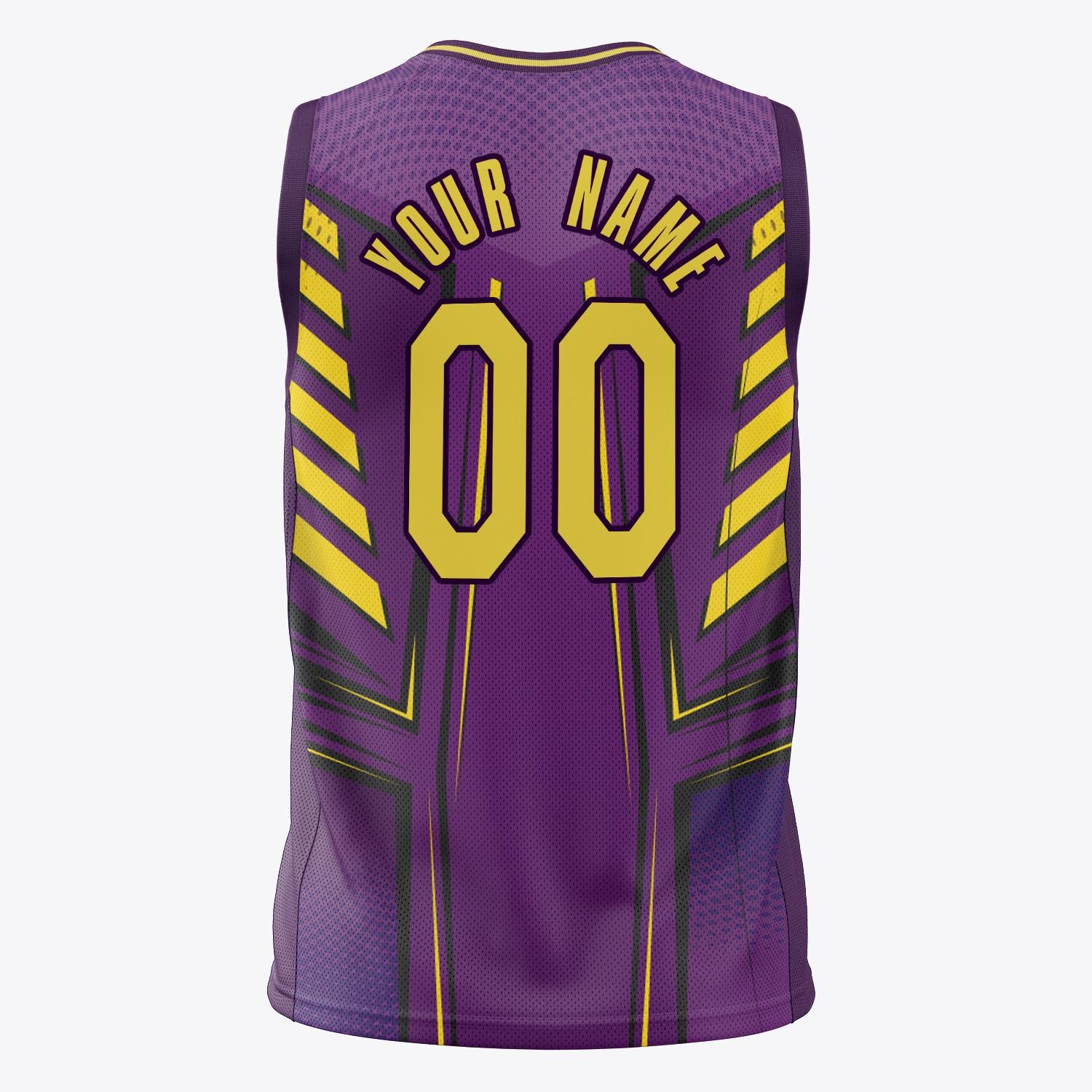 Custom Professional Purple Gold Basketball Jersey
