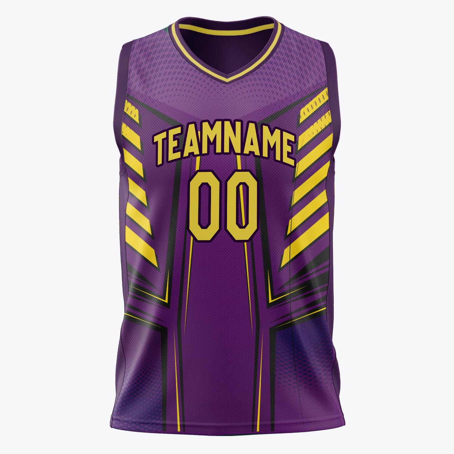 Custom Professional Purple Gold Basketball Jersey