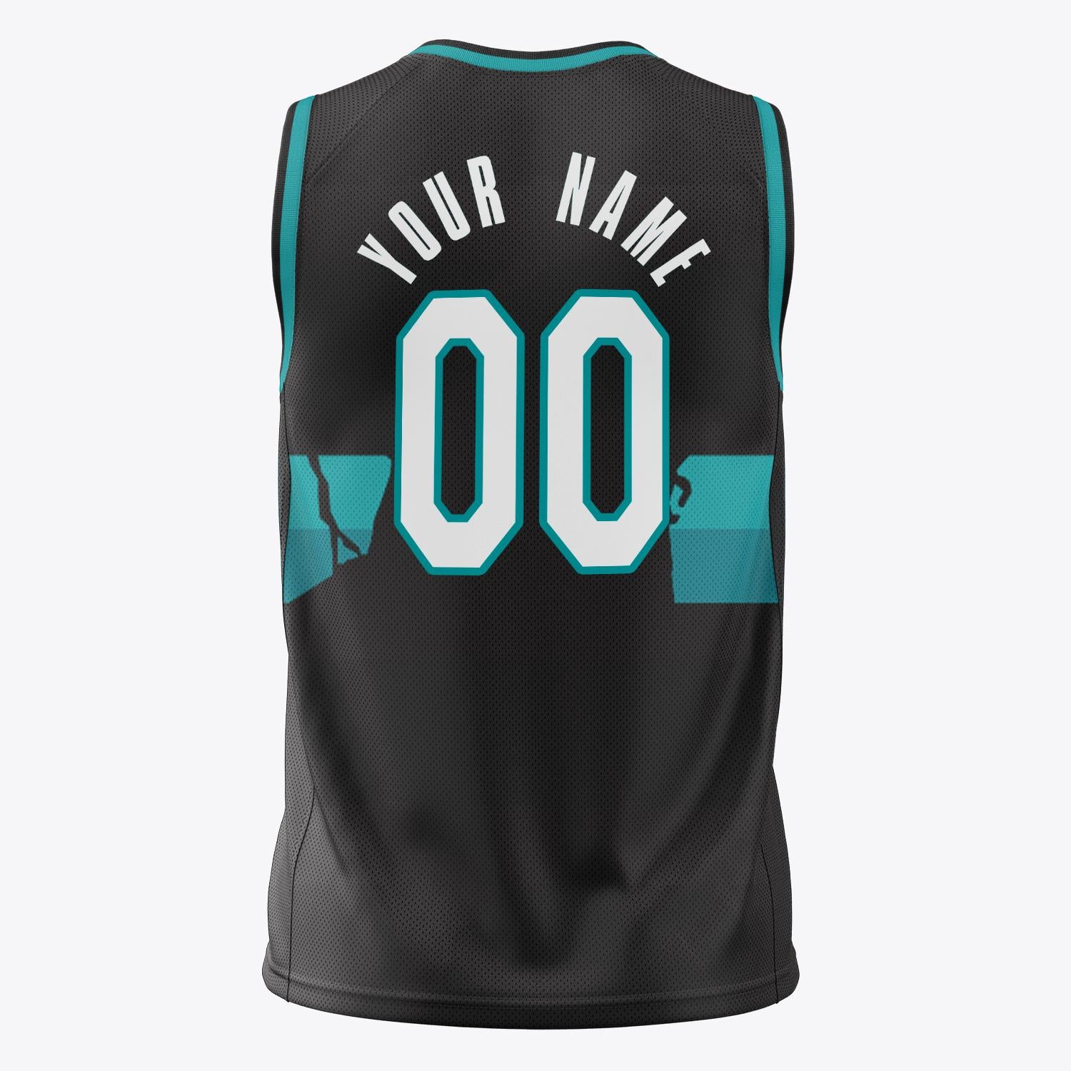 Custom Professional Black Teal Basketball Jersey