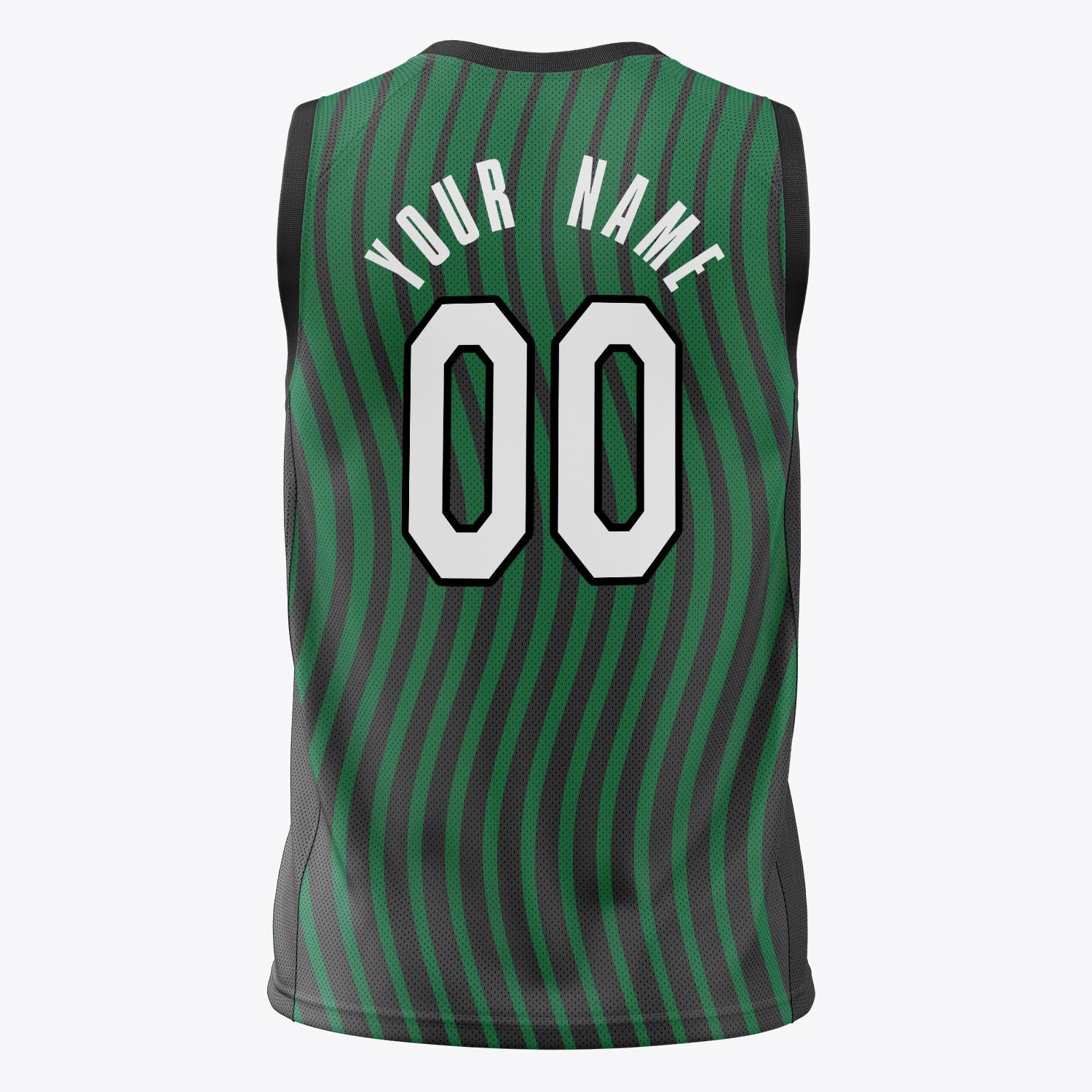 Custom Professional Black Kelly Green Basketball Jersey