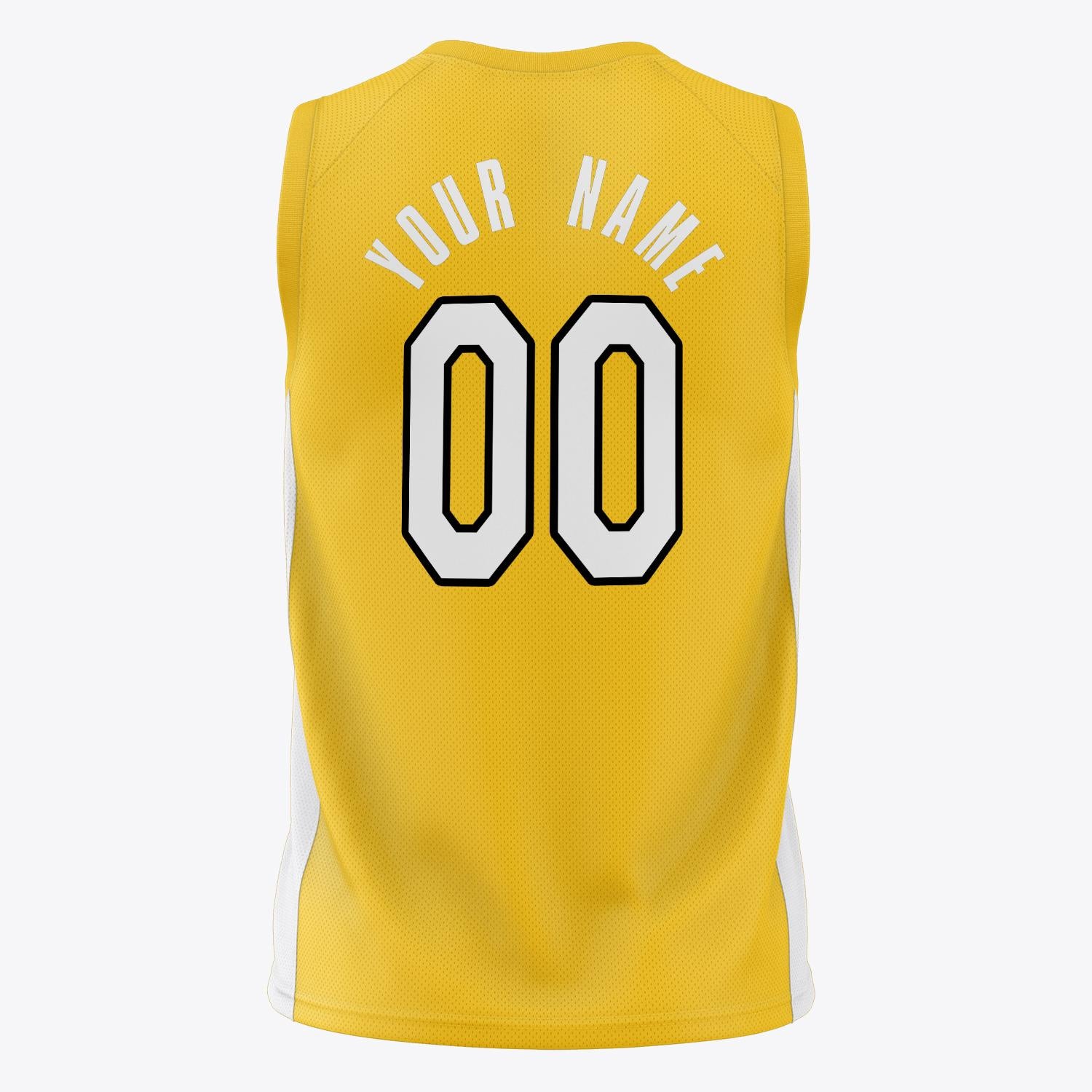 Custom Professional Gold White Basketball Jersey