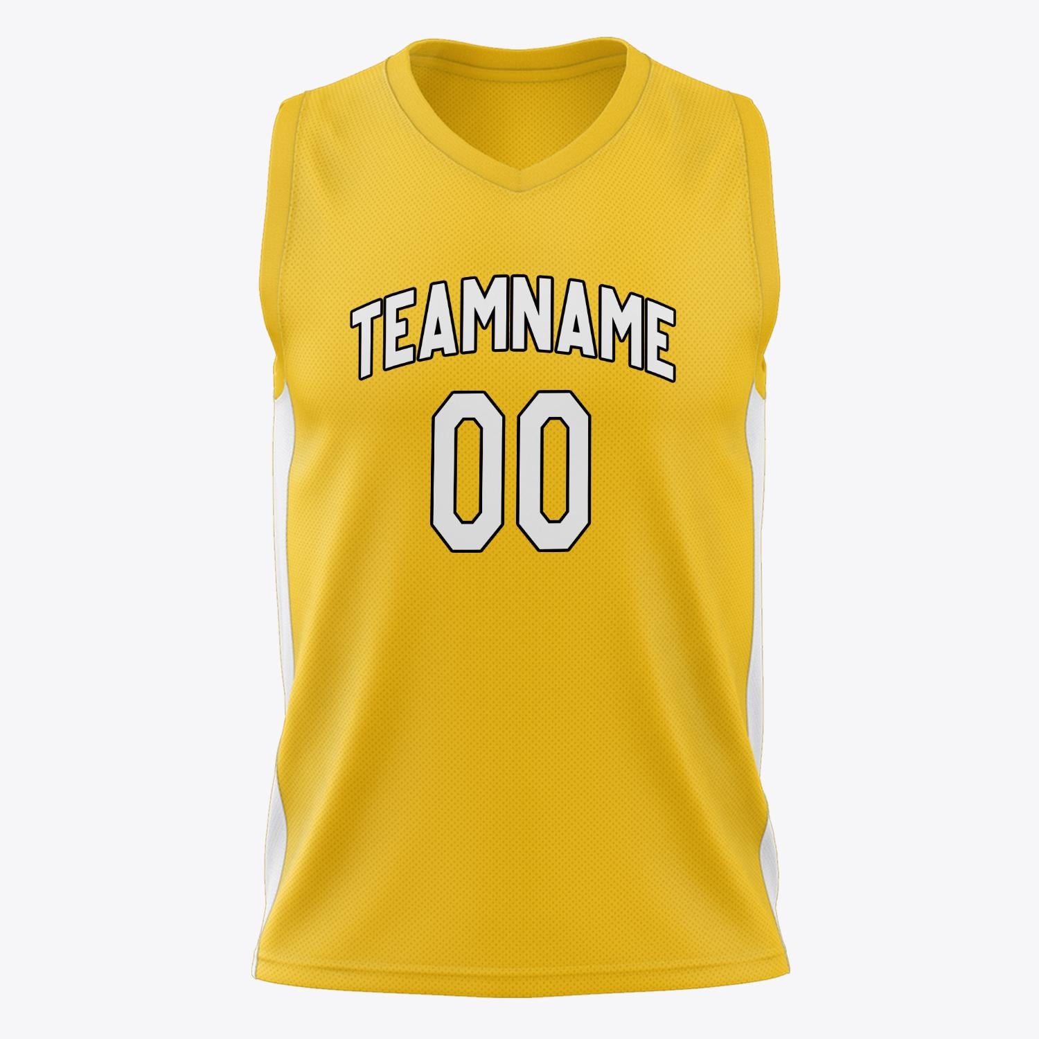 Custom Professional Gold White Basketball Jersey