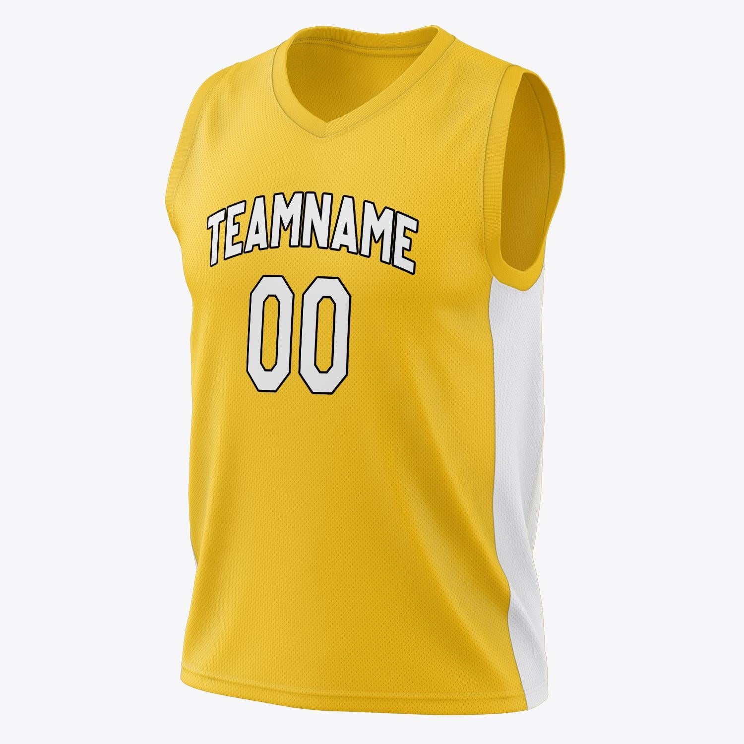 Custom Professional Gold White Basketball Jersey