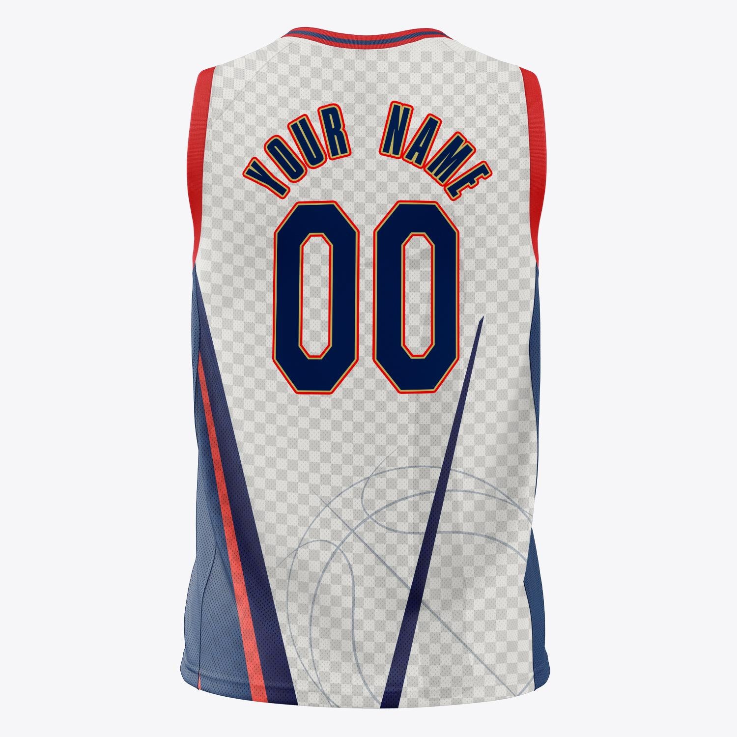 Custom Professional White Navy Blue Basketball Jersey