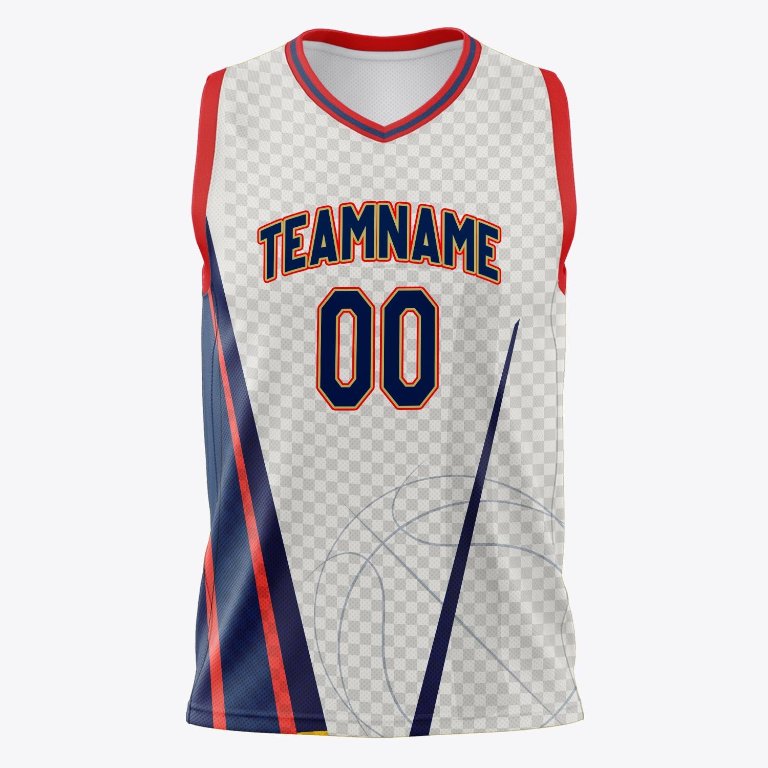 Custom Professional White Navy Blue Basketball Jersey