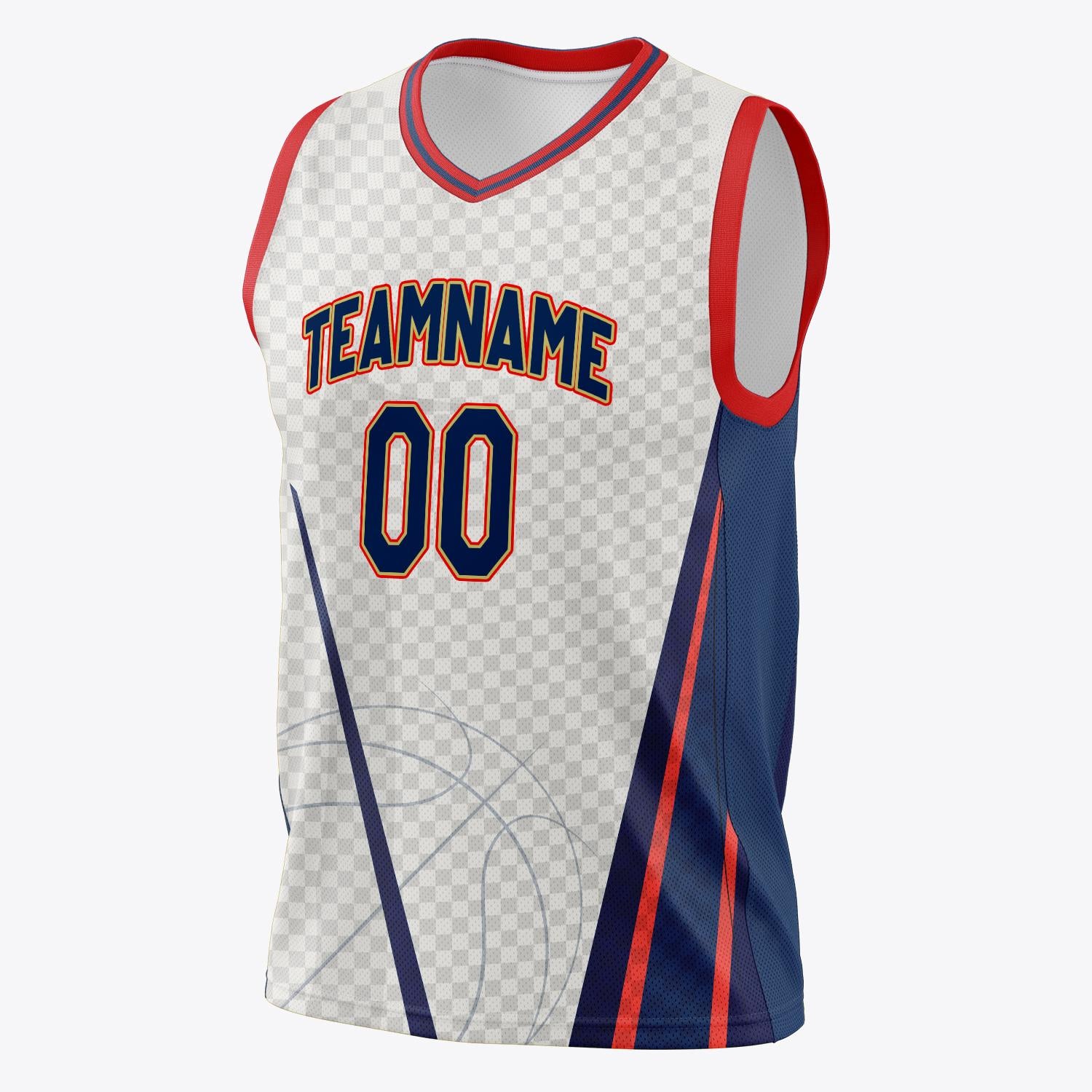 Custom Professional White Navy Blue Basketball Jersey
