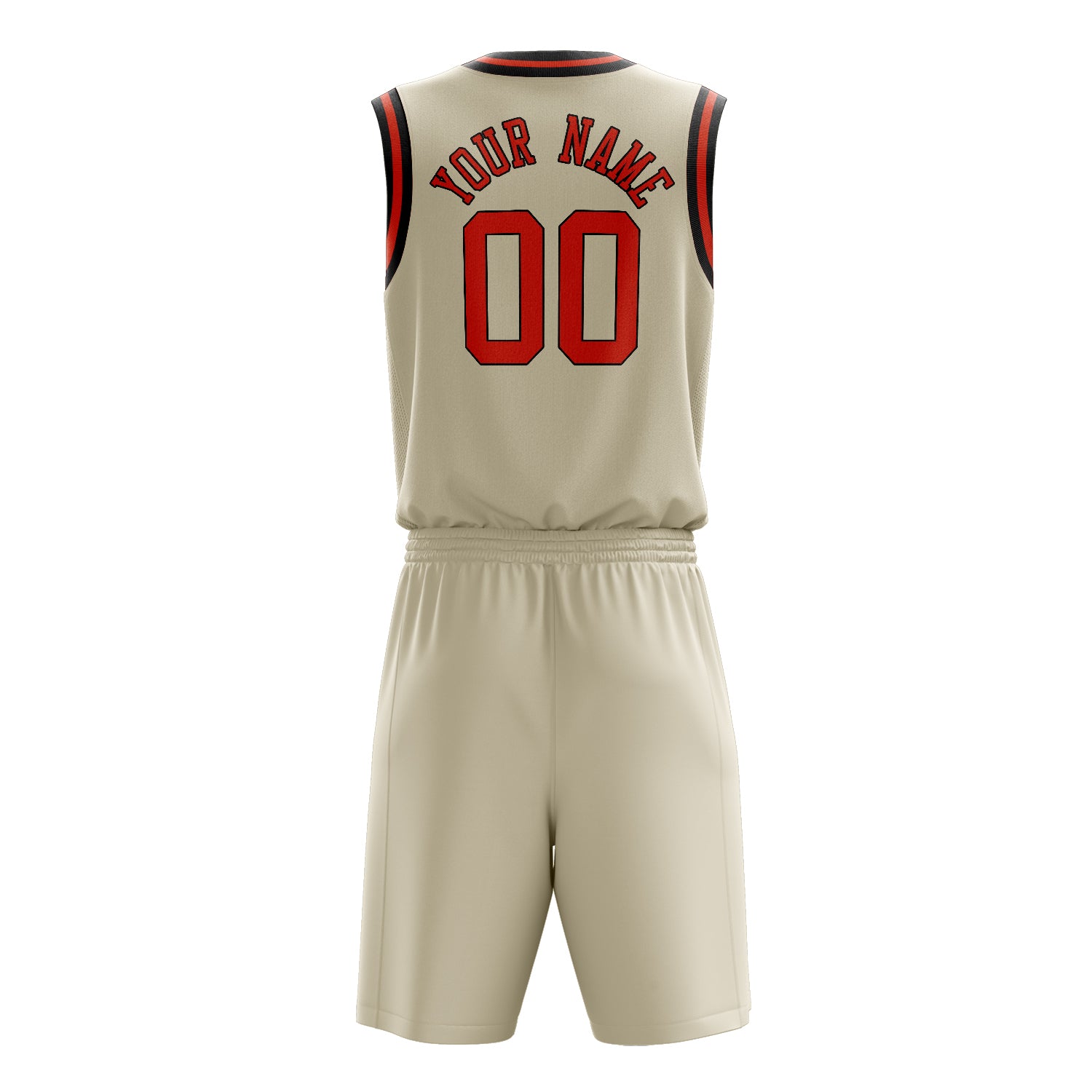 Maßgeschneidertes professionelles Creme Rot Basketballtrikot-Set