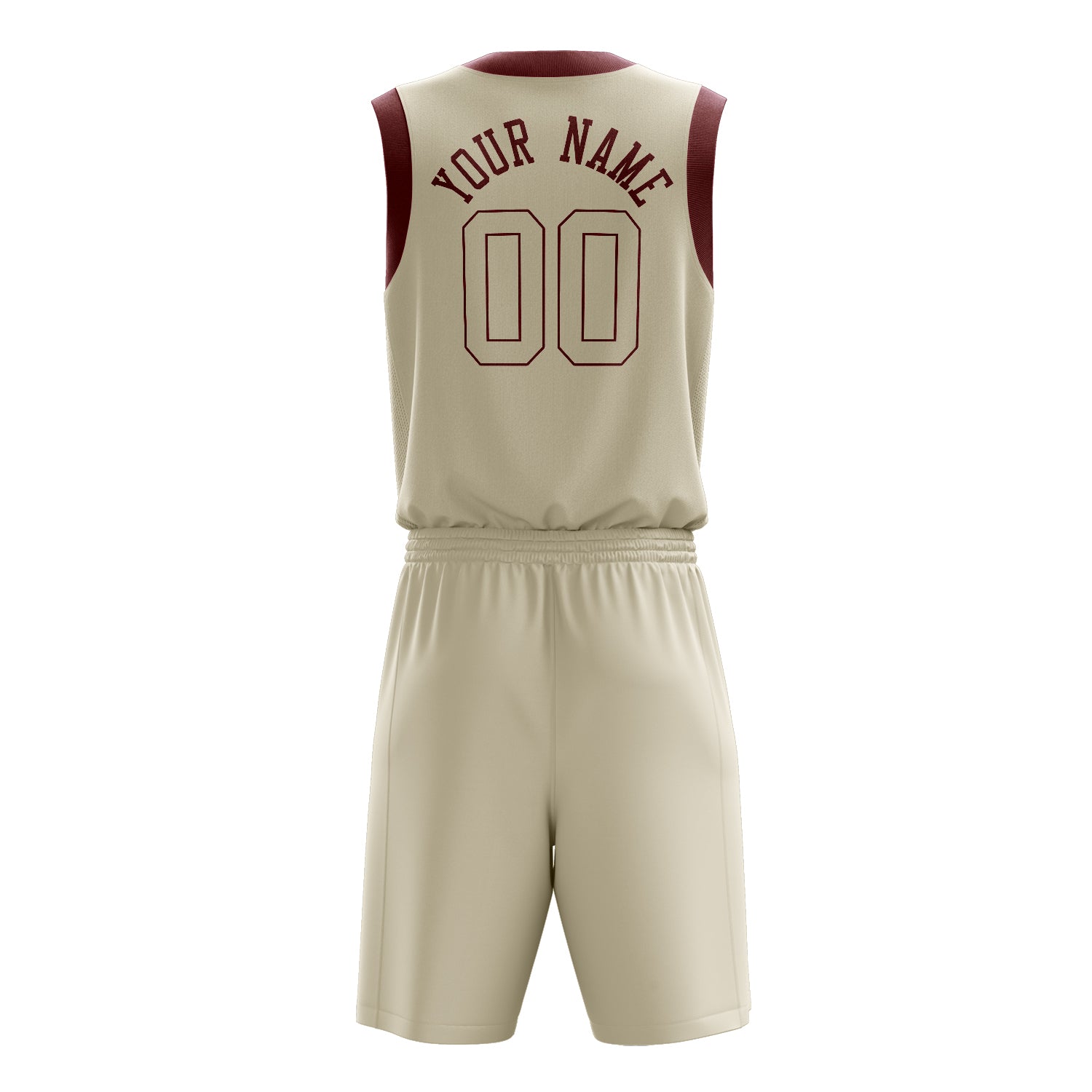 Maßgeschneidertes professionelles Creme Karmesinrot Basketballtrikot-Set