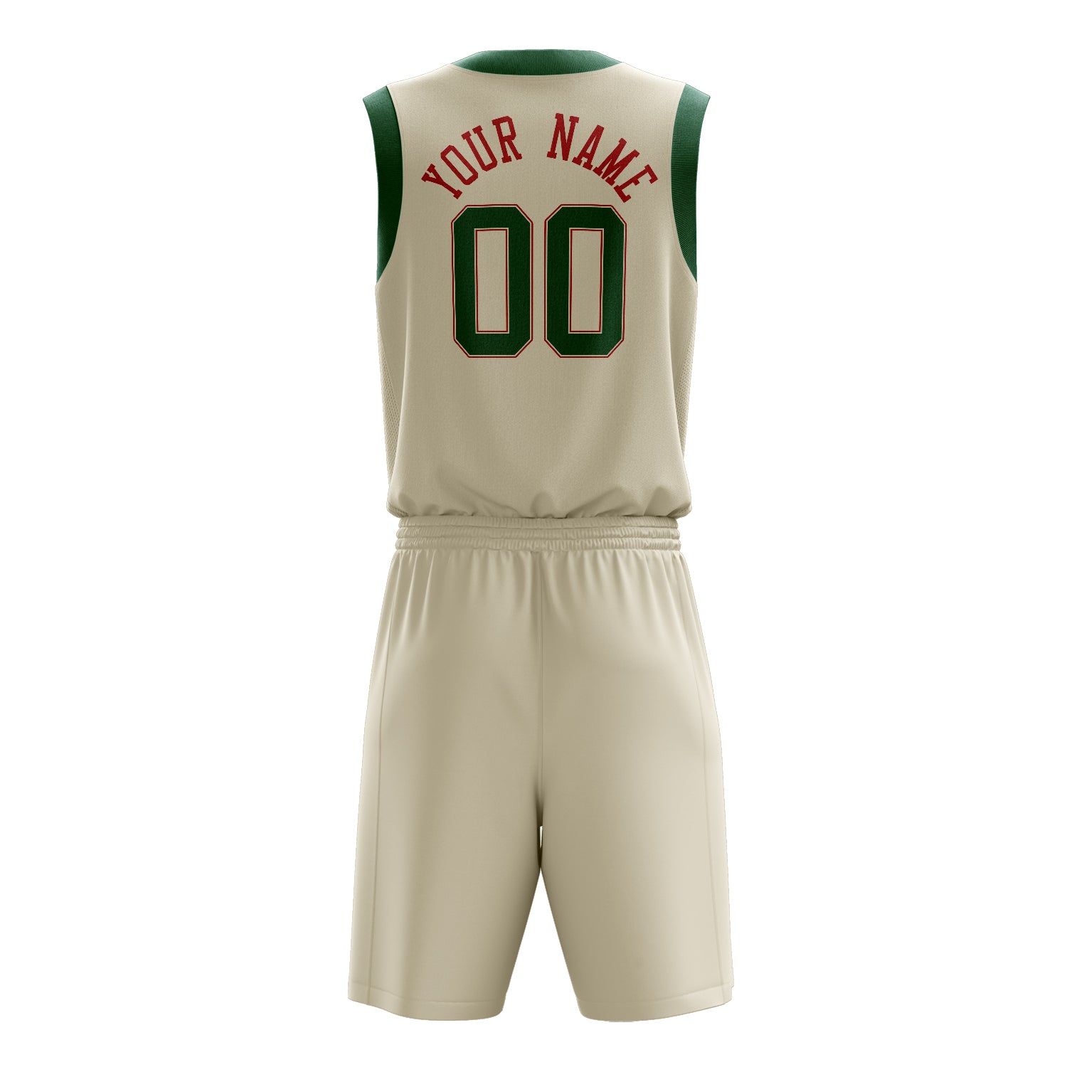 Maßgeschneidertes professionelles Creme Kelly Grün Basketballtrikot-Set