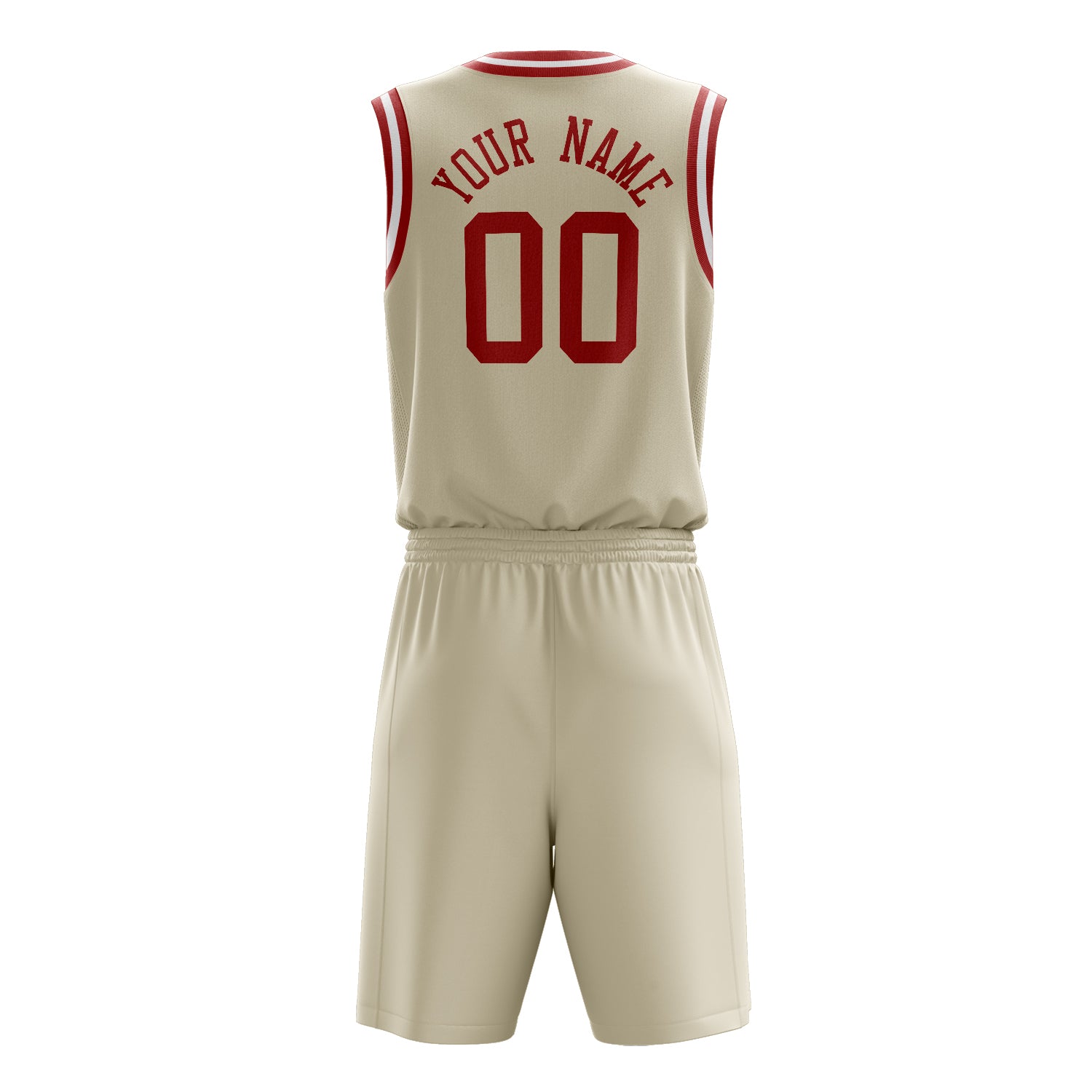 Maßgeschneidertes professionelles Creme Rot Basketballtrikot-Set