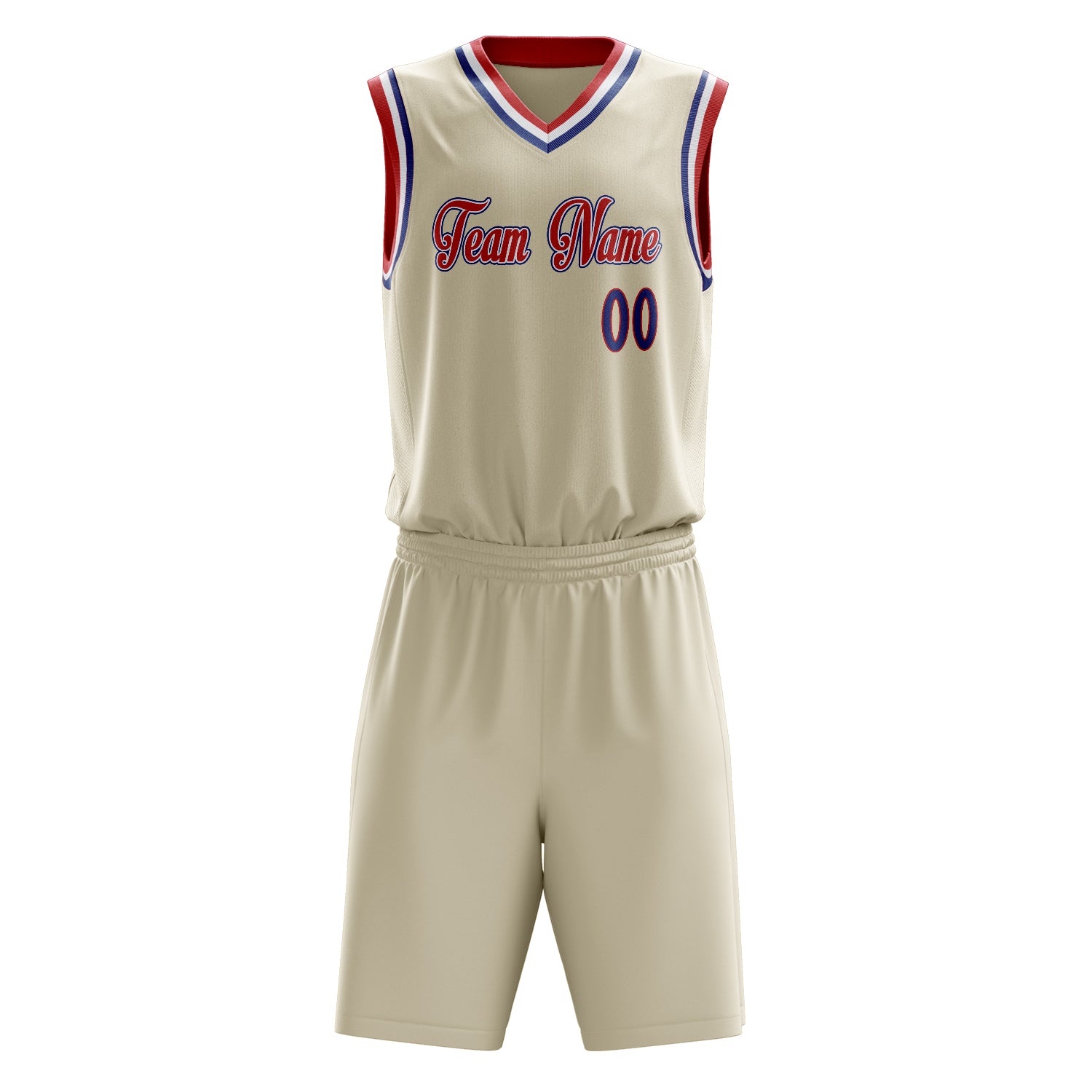 Custom Professional Cream Royal Blue Basketball Jersey Set