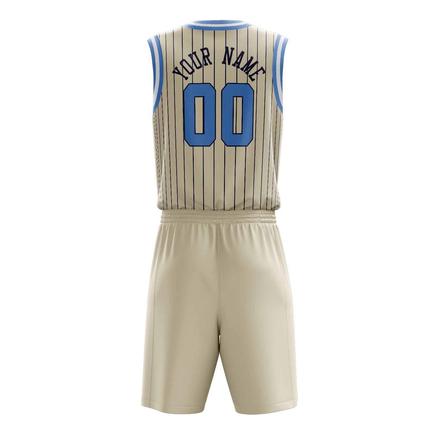 Maßgeschneidertes professionelles Creme Hellblau Basketballtrikot-Set