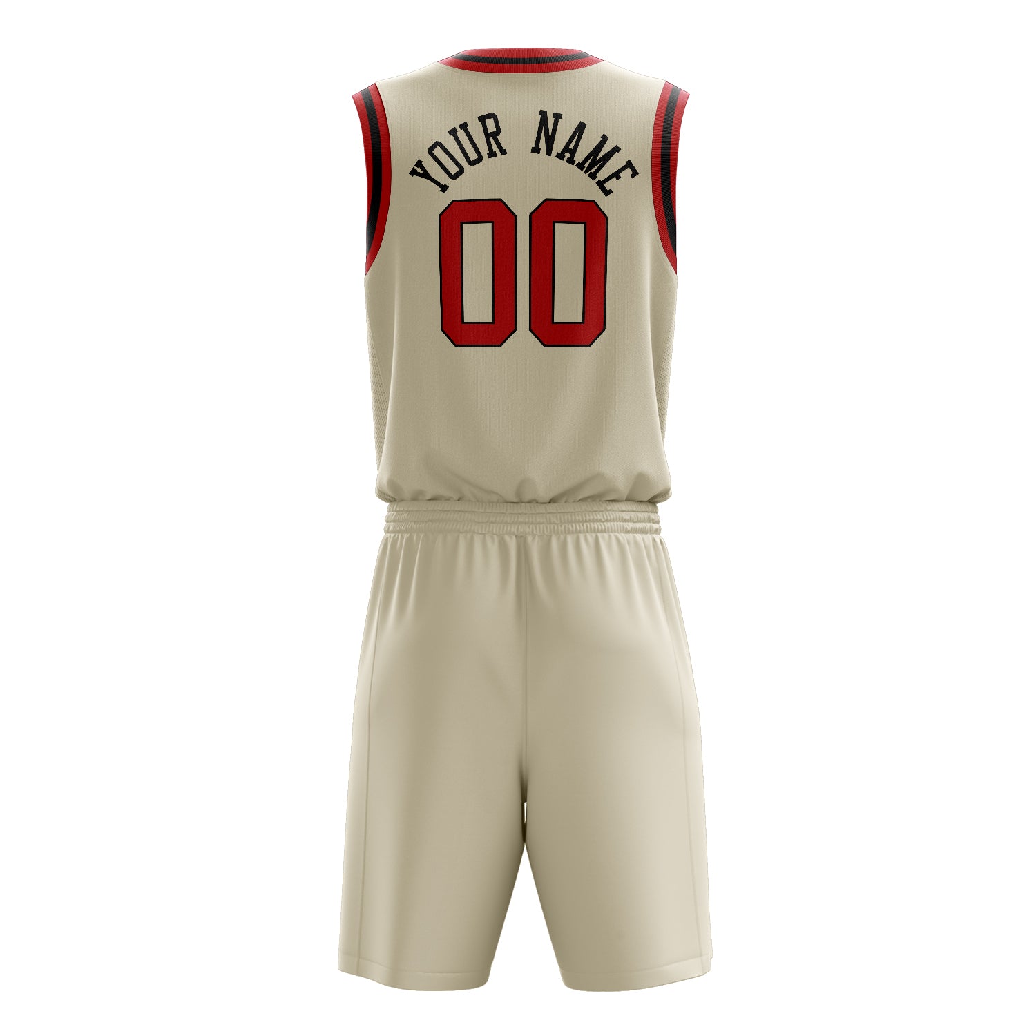 Maßgeschneidertes professionelles Creme Rot Basketballtrikot-Set