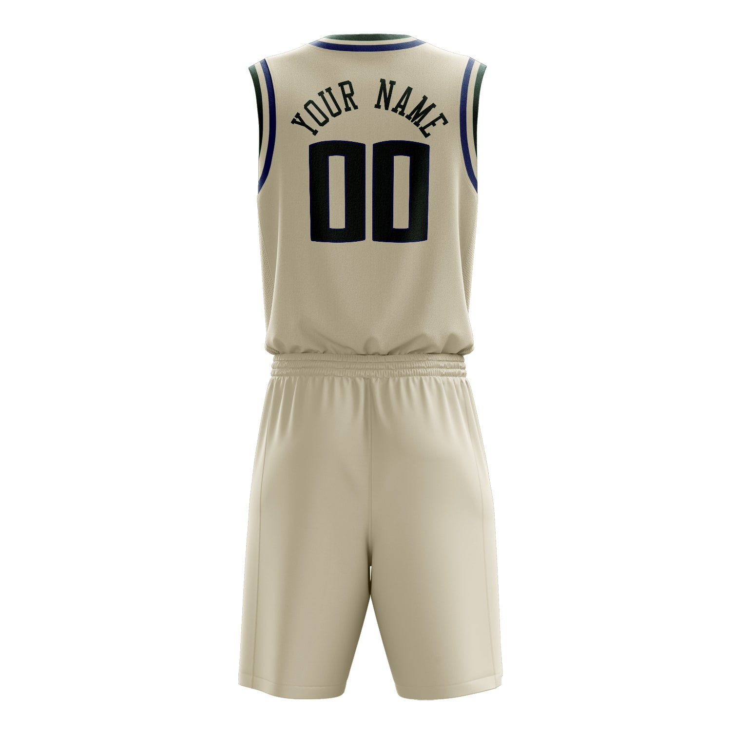 Custom Professional Cream Kelly Green Basketball Jersey Set