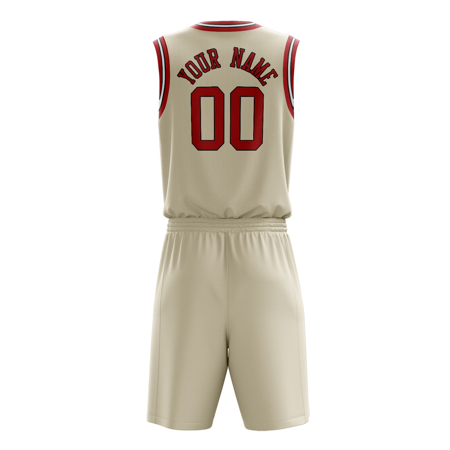 Maßgeschneidertes professionelles Creme Rot Basketballtrikot-Set