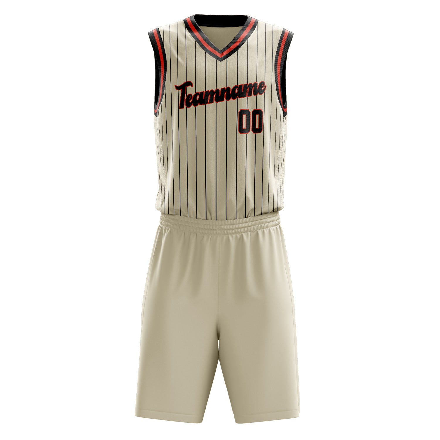 Custom Professional Cream Black Basketball Jersey Set