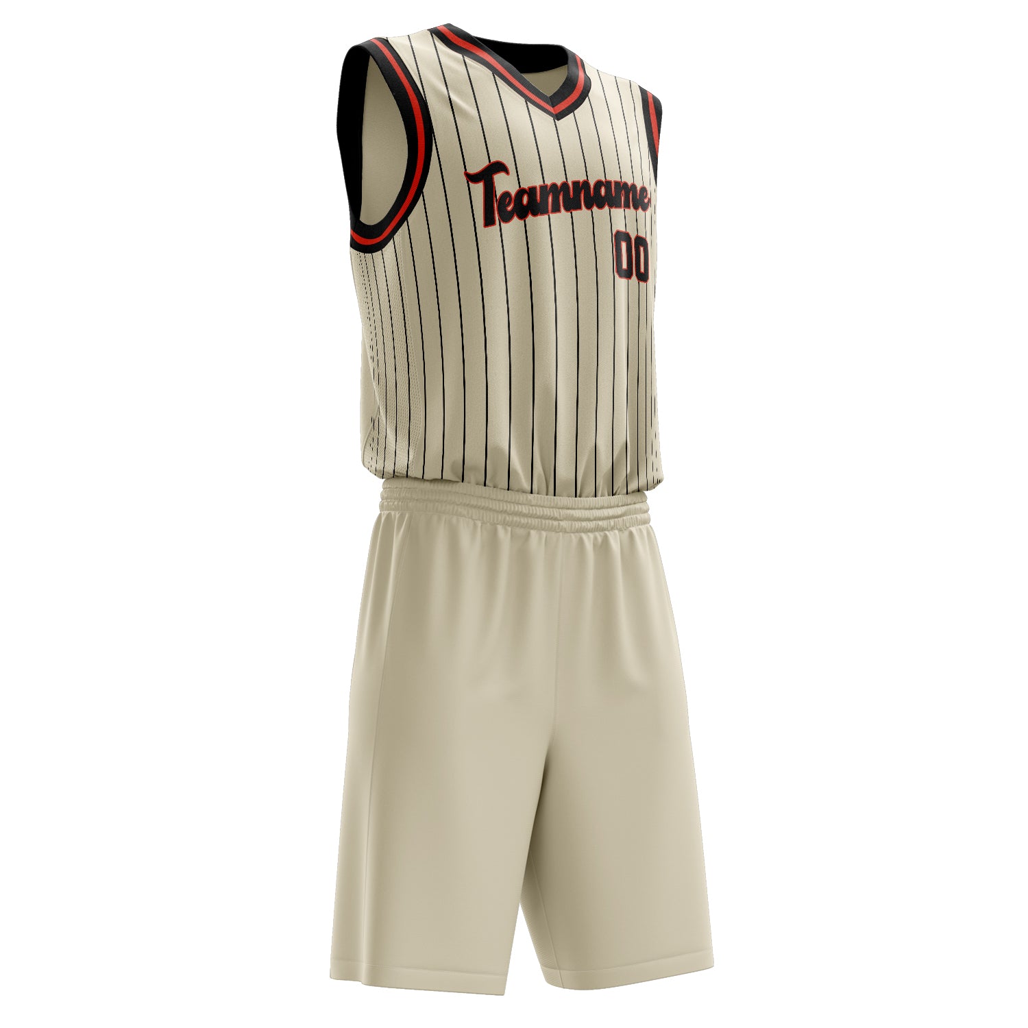 Maßgeschneidertes professionelles Creme Schwarz Basketballtrikot-Set