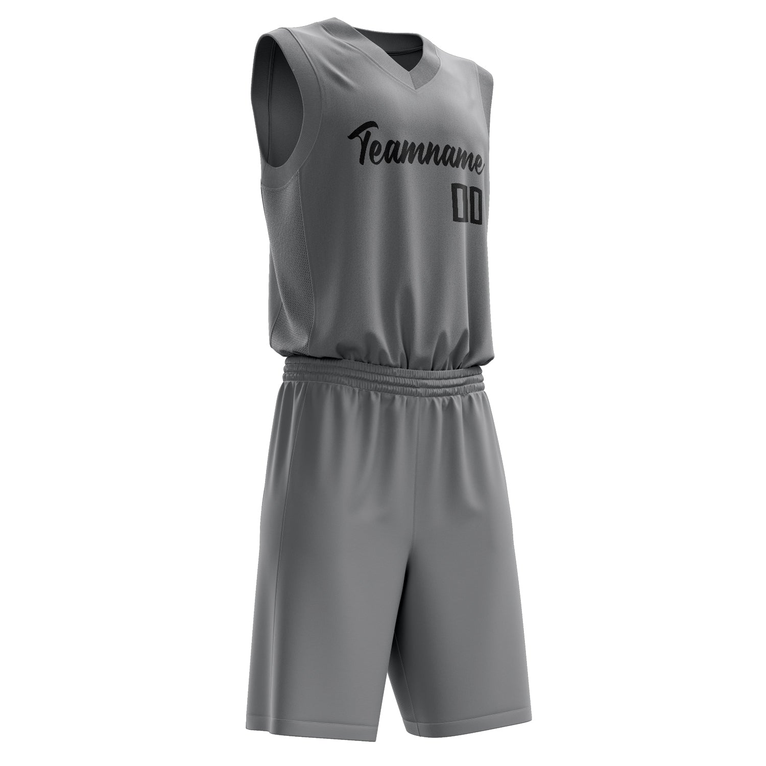 Maßgeschneidertes professionelles Grau Schwarz Basketballtrikot-Set