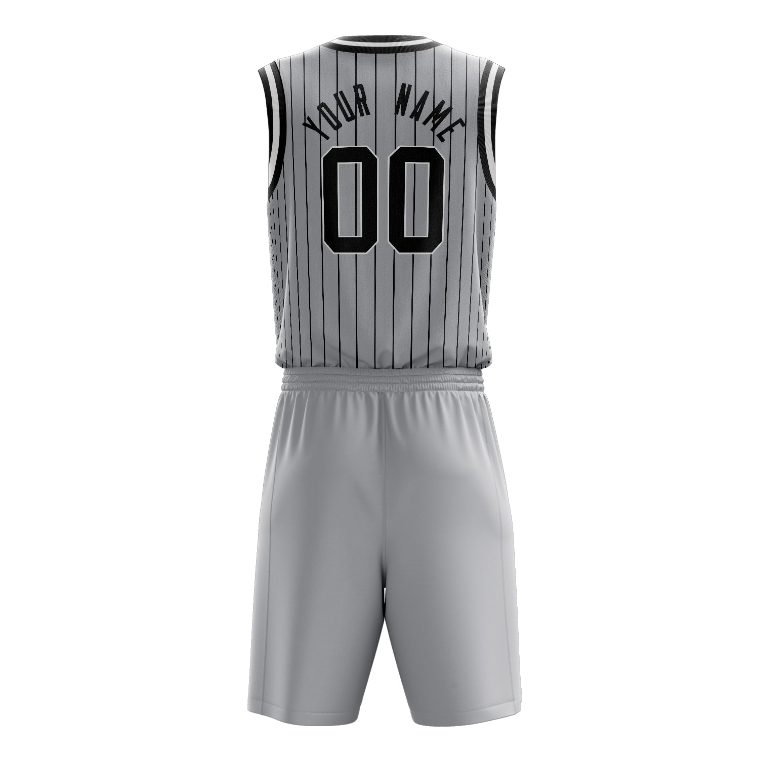 Maßgeschneidertes professionelles Grau Schwarz Basketballtrikot-Set