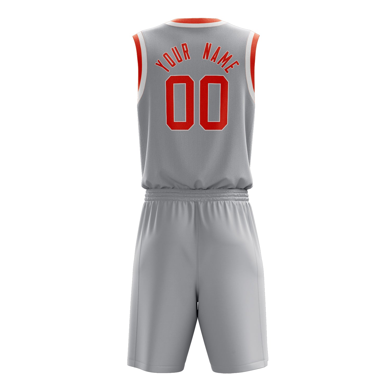 Maßgeschneidertes professionelles Grau Orange Basketballtrikot-Set