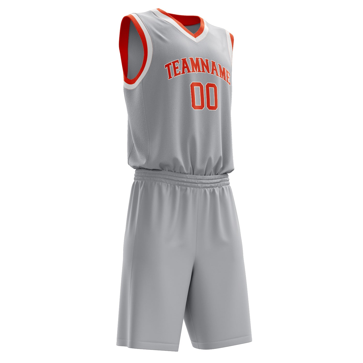 Maßgeschneidertes professionelles Grau Orange Basketballtrikot-Set