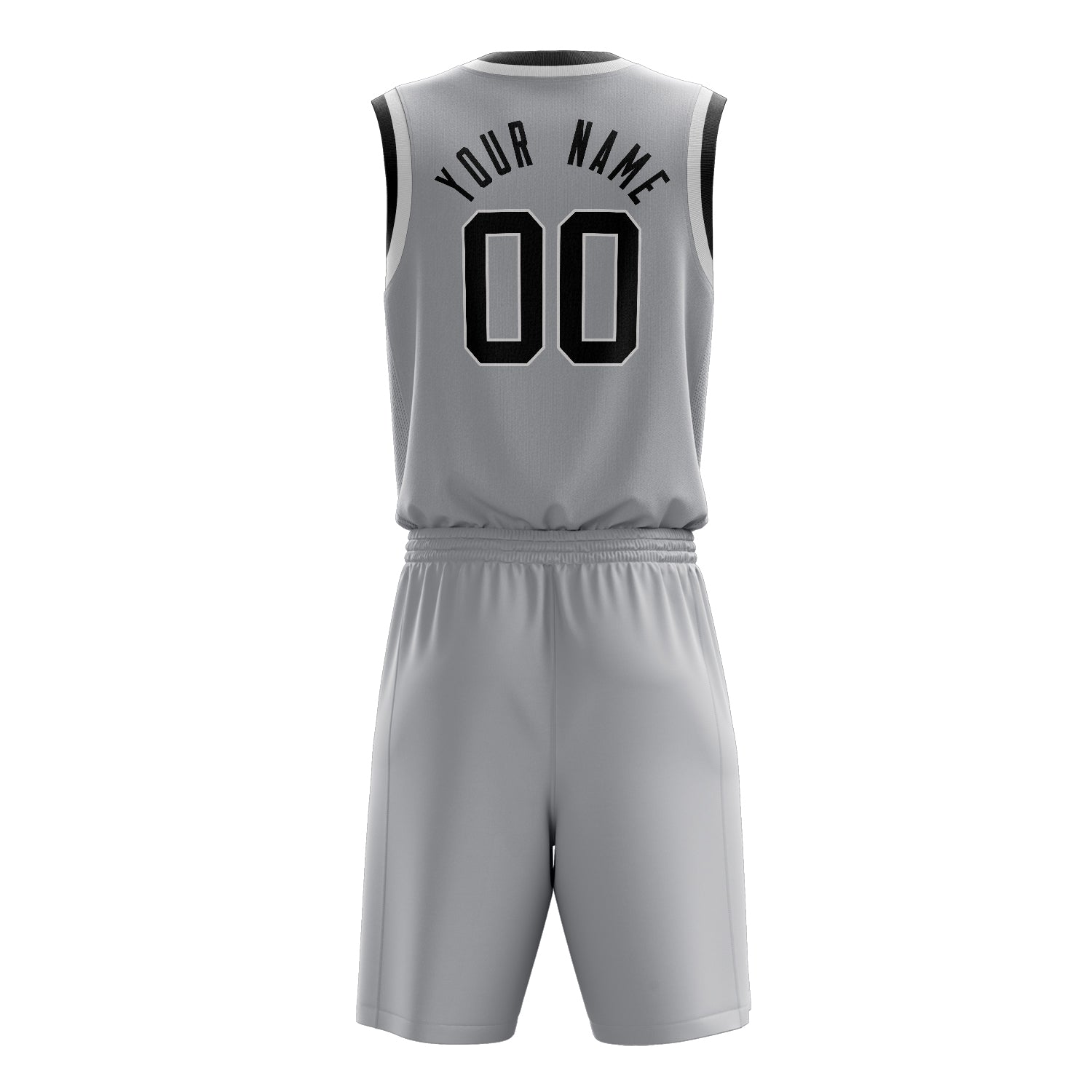Maßgeschneidertes professionelles Grau Schwarz Basketballtrikot-Set