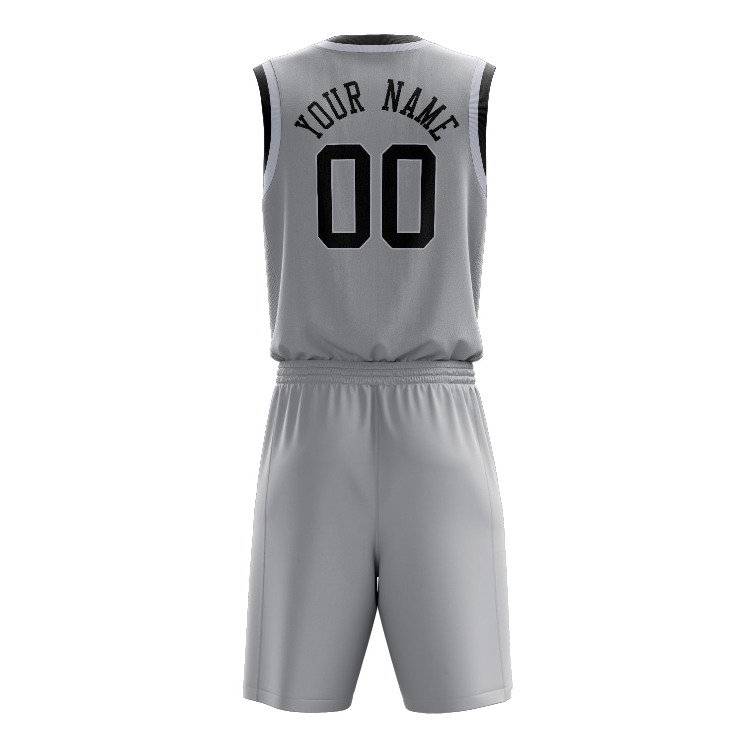 Maßgeschneidertes professionelles Grau Schwarz Basketballtrikot-Set