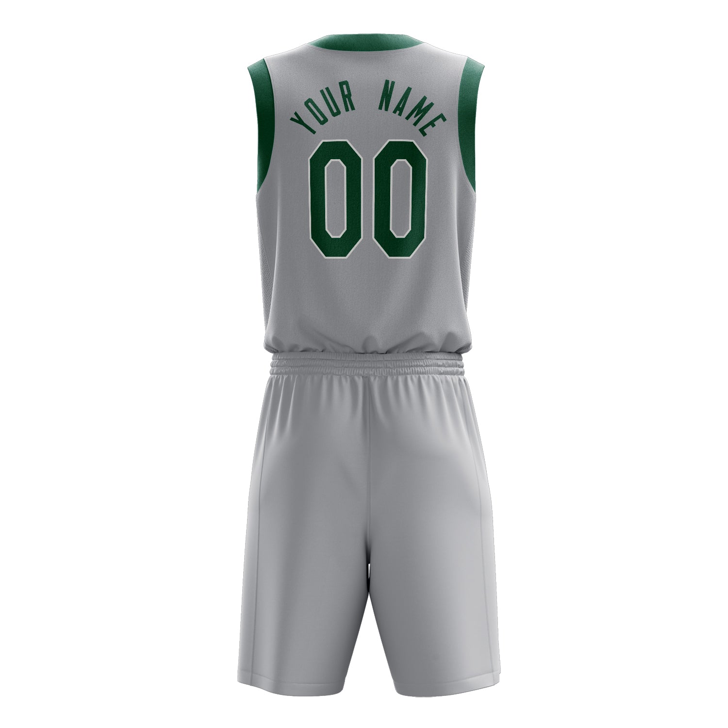 Maßgeschneidertes professionelles Grau Kelly Grün Basketballtrikot-Set