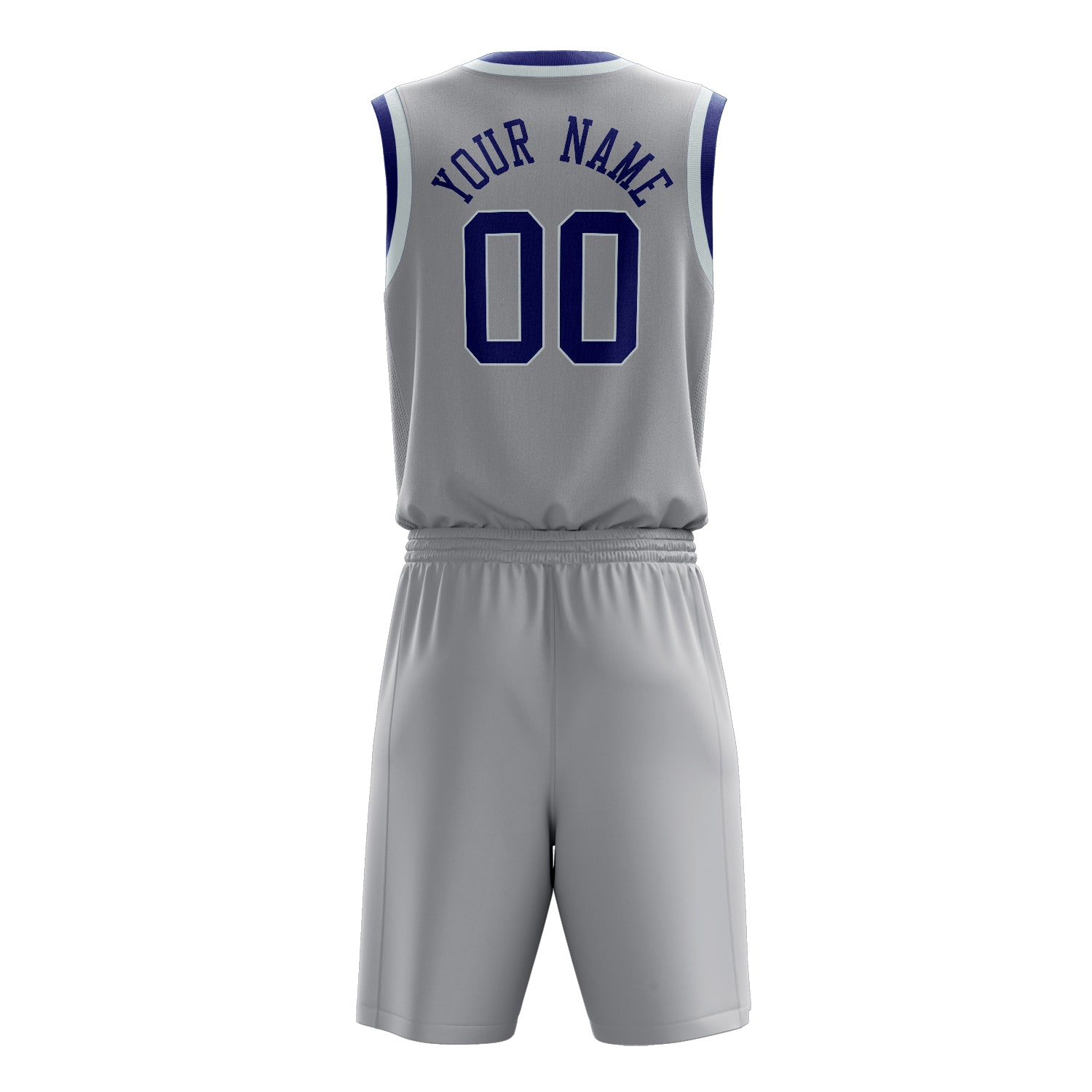 Maßgeschneidertes professionelles Grau Lila Basketballtrikot-Set
