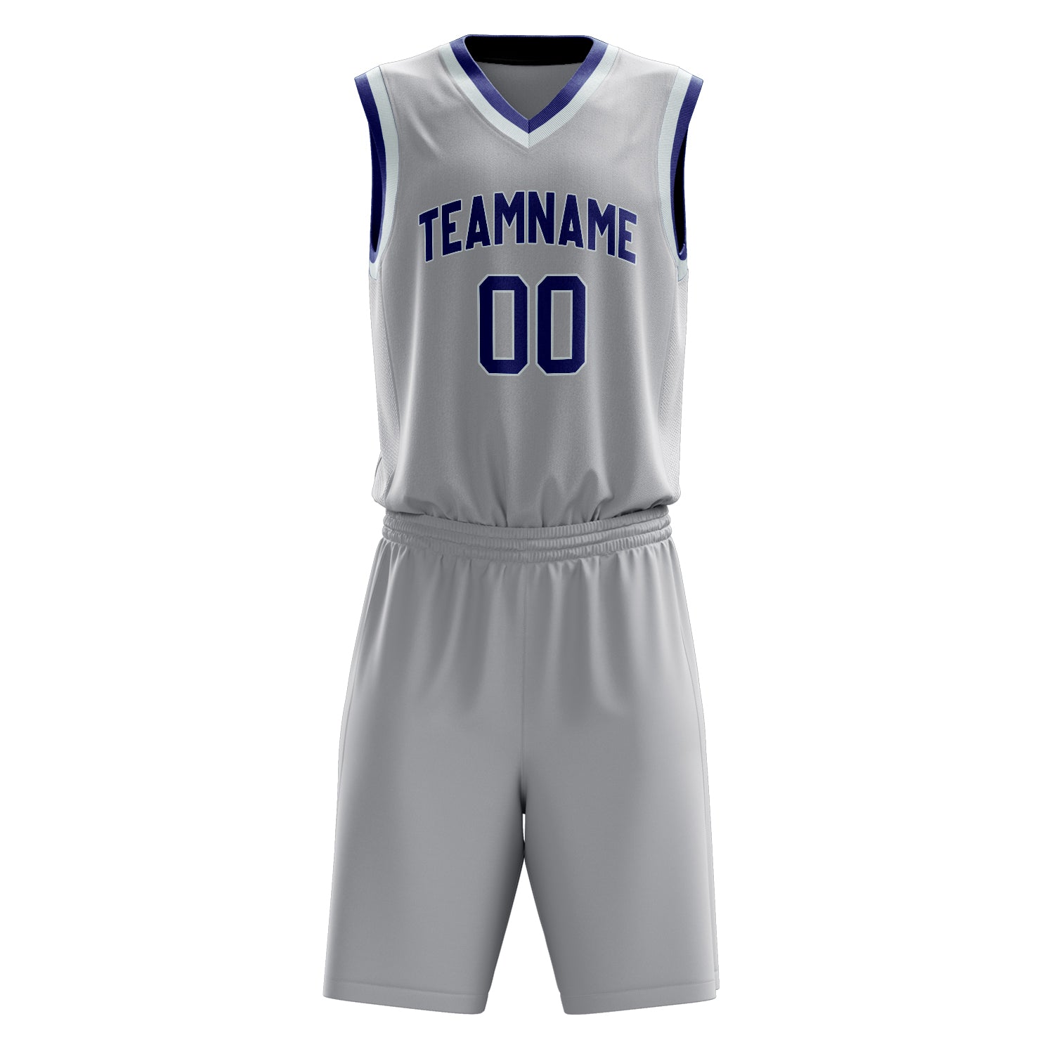 Custom Professional Gray Purple Basketball Jersey Set