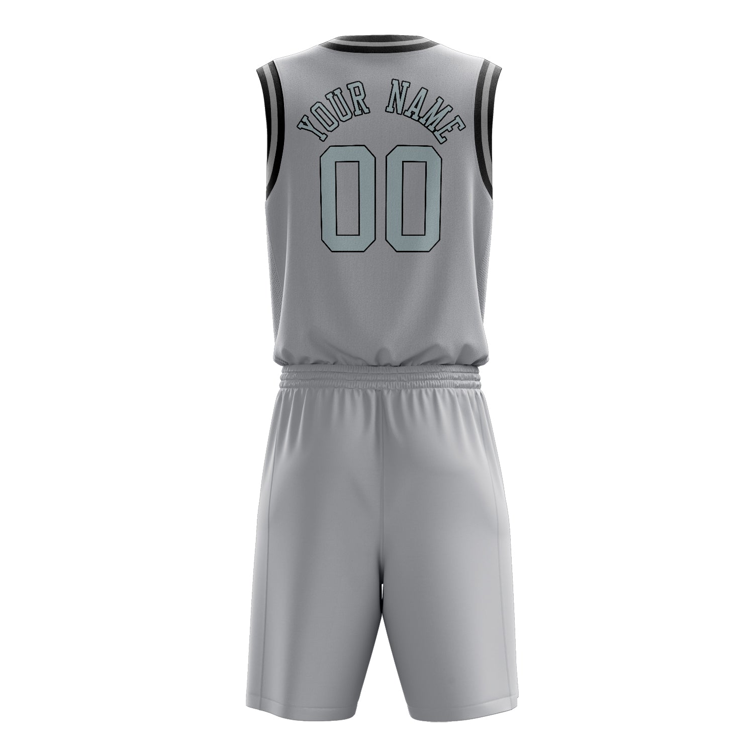 Maßgeschneidertes professionelles Grau Schwarz Basketballtrikot-Set