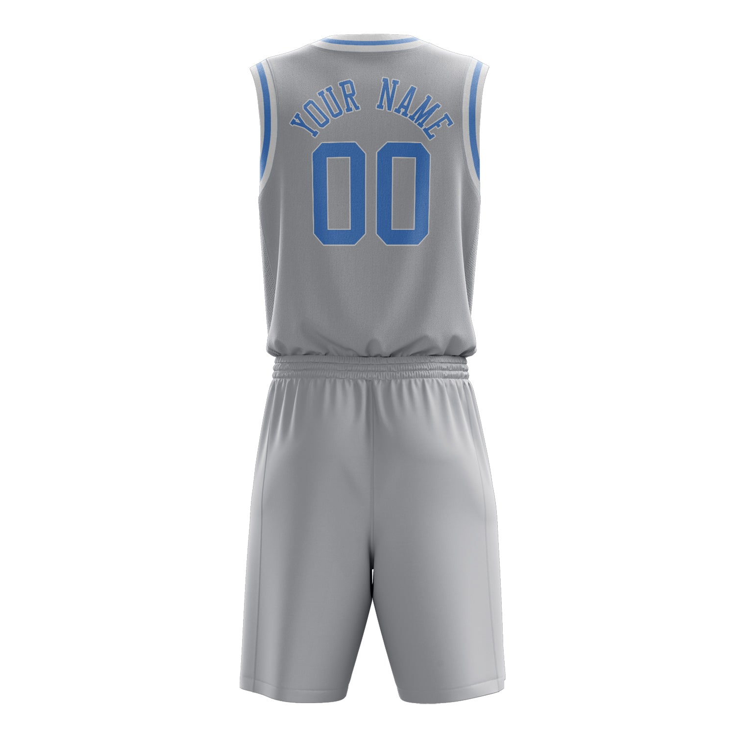 Custom Professional Gray Light Blue Basketball Jersey Set