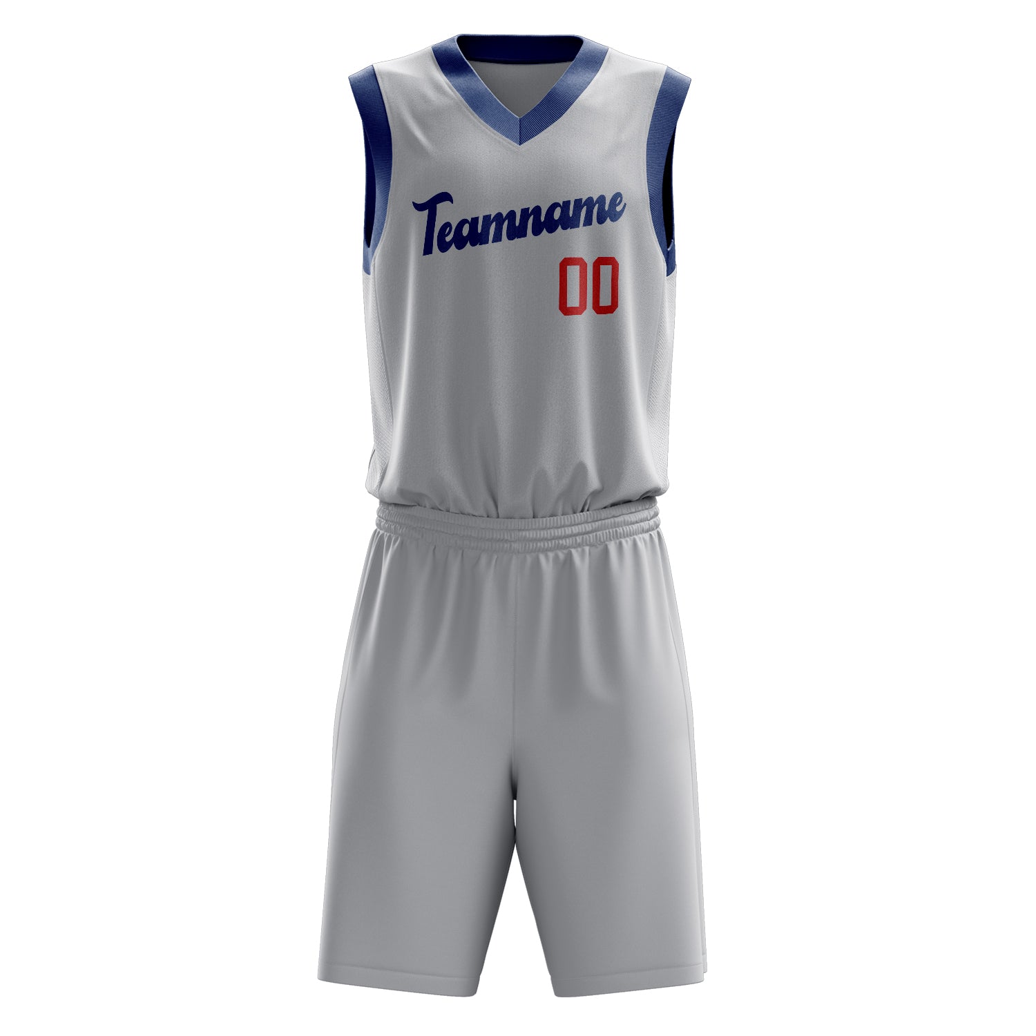 Custom Professional Gray Royal Blue Basketball Jersey Set