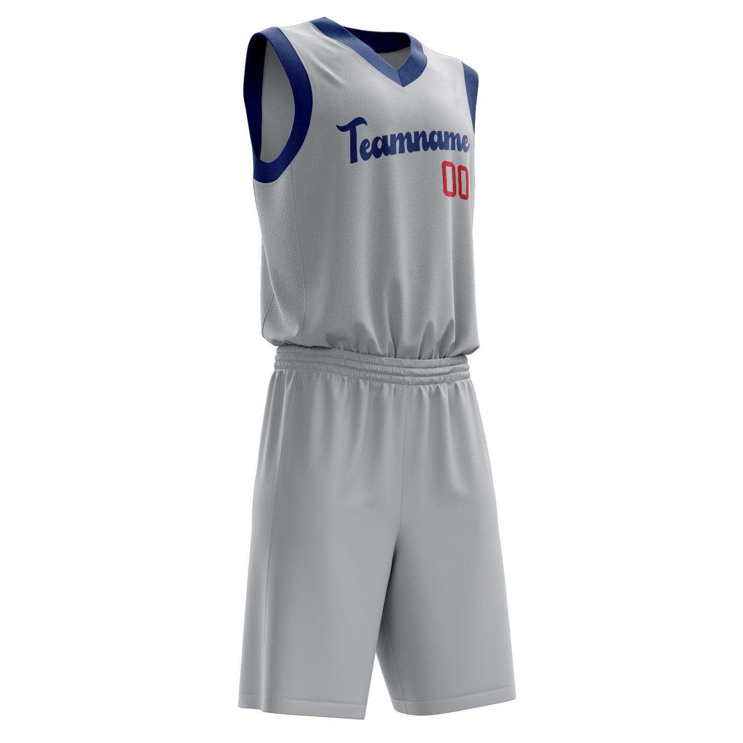 Maßgeschneidertes professionelles Grau Königsblau Basketballtrikot-Set