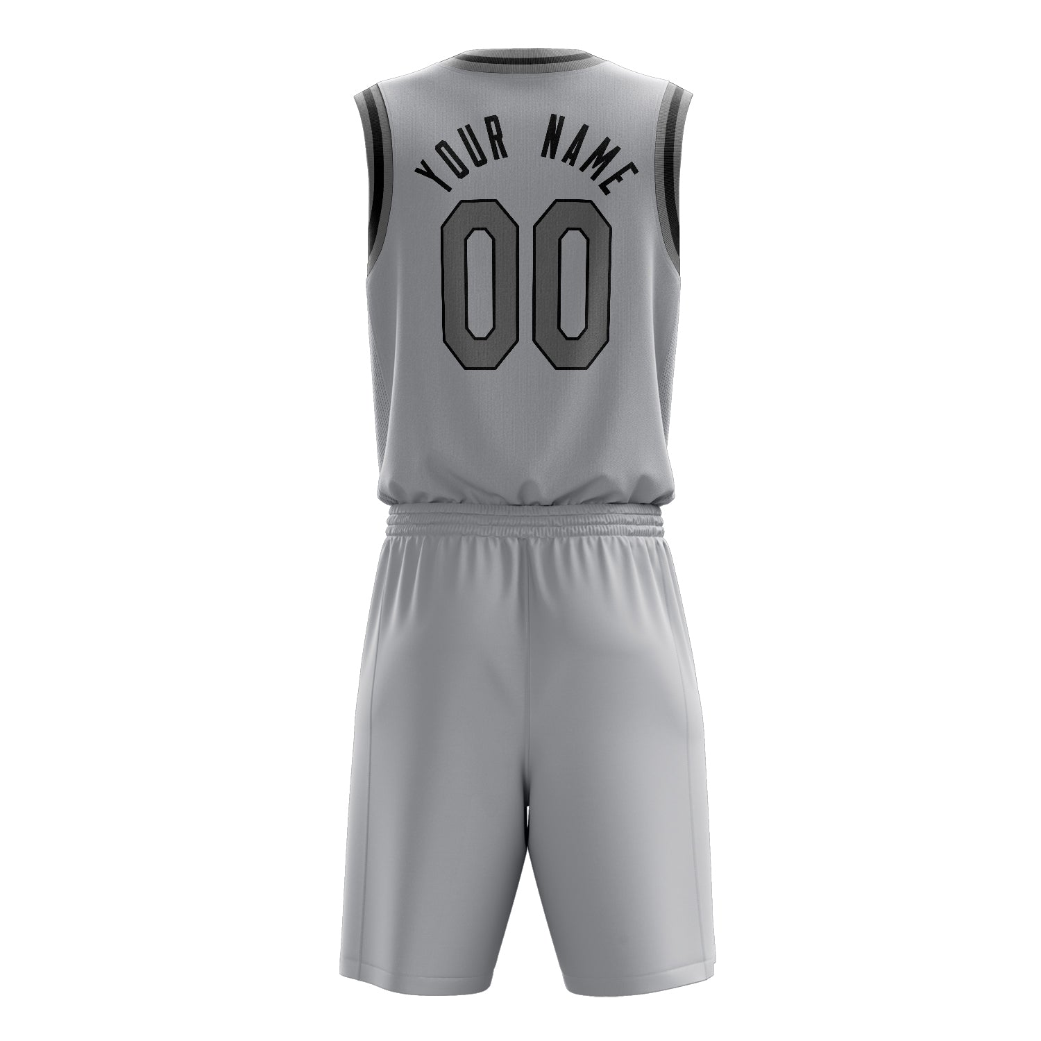 Maßgeschneidertes professionelles Grau Grau Basketballtrikot-Set