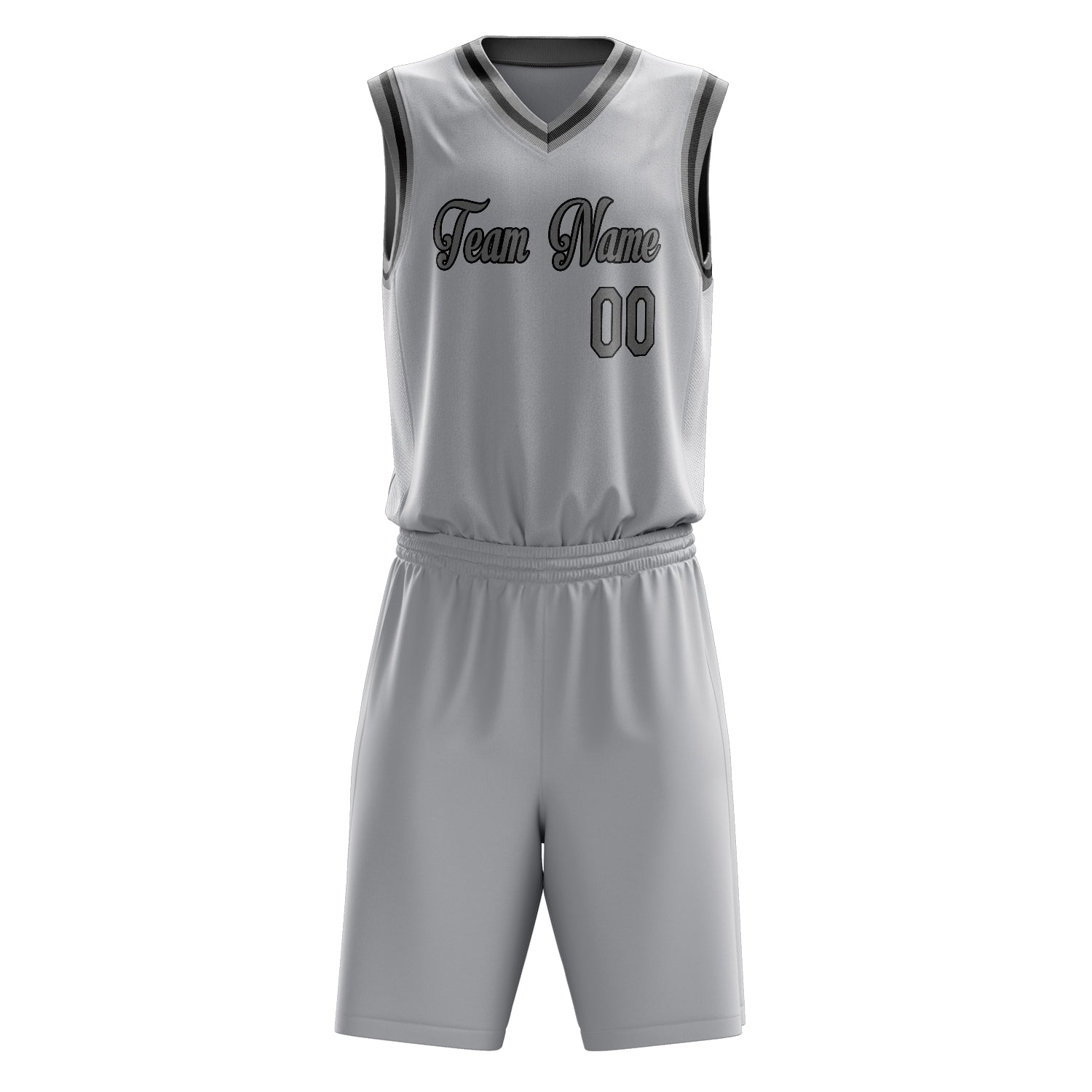 Custom Professional Gray Gray Basketball Jersey Set