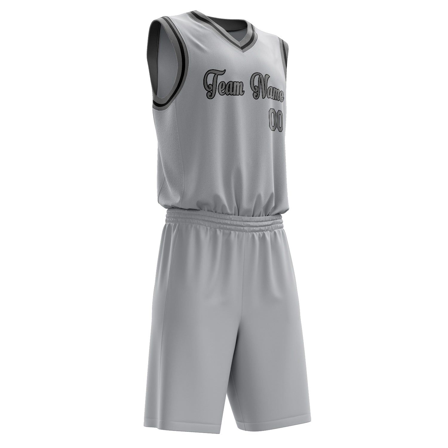 Maßgeschneidertes professionelles Grau Grau Basketballtrikot-Set
