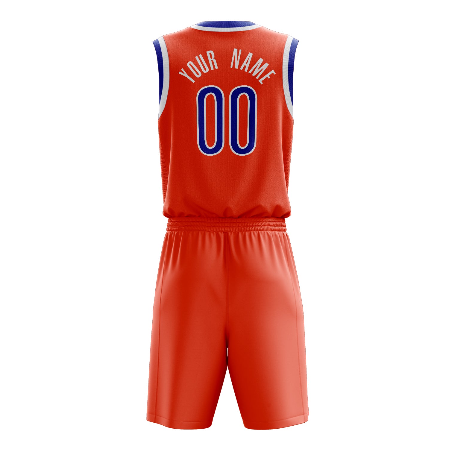 Maßgeschneidertes professionelles Orange Königsblau Basketballtrikot-Set