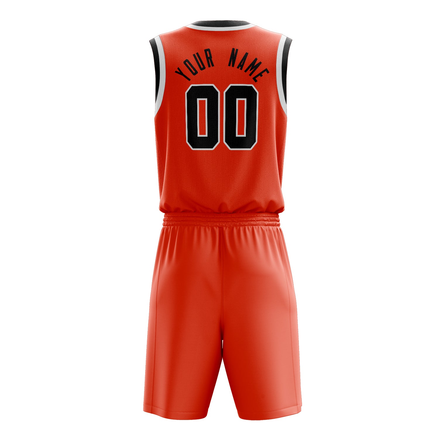 Maßgeschneidertes professionelles Orange Schwarz Basketballtrikot-Set