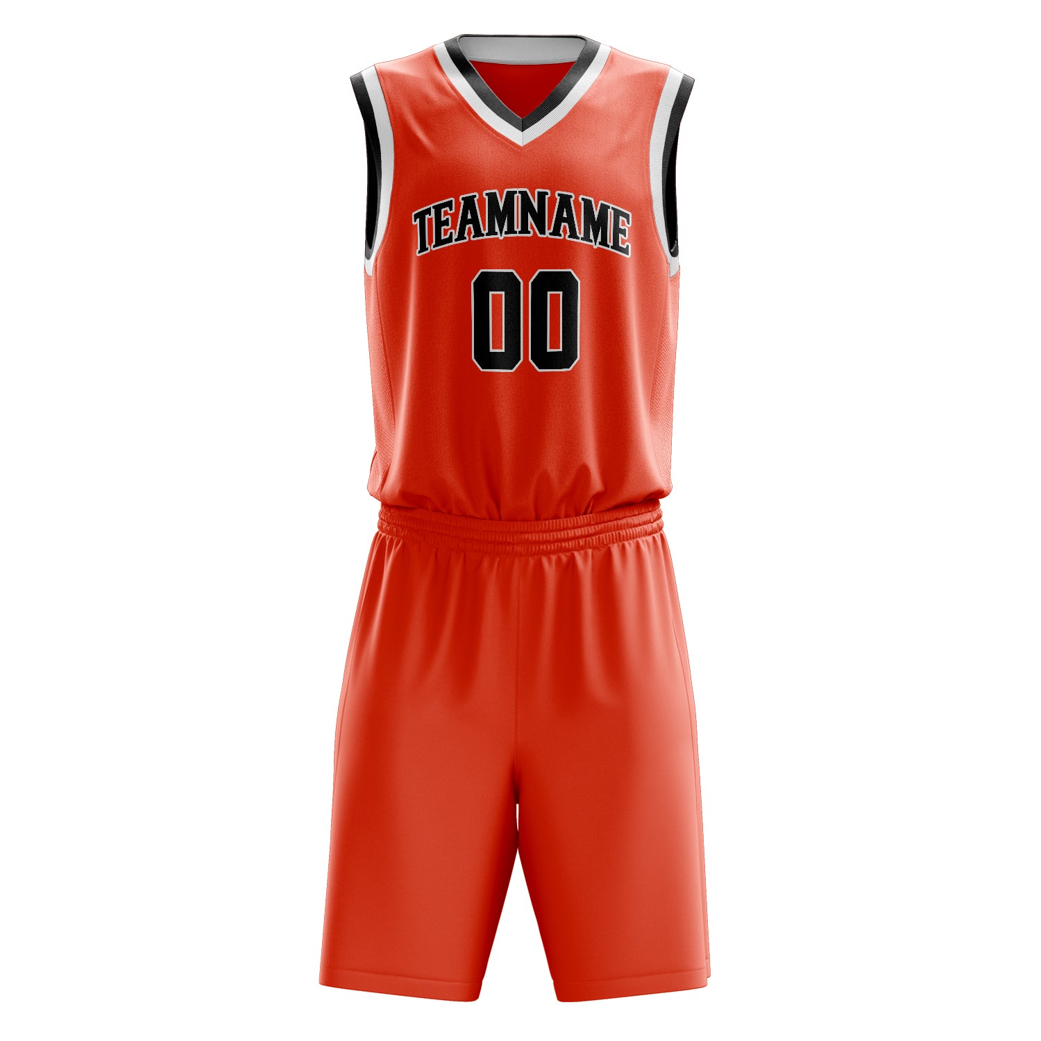 Custom Professional Orange Black Basketball Jersey Set