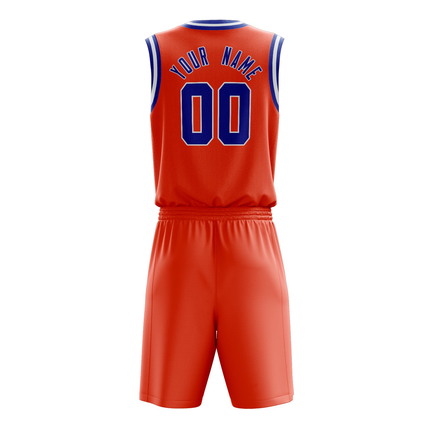 Maßgeschneidertes professionelles Orange Königsblau Basketballtrikot-Set