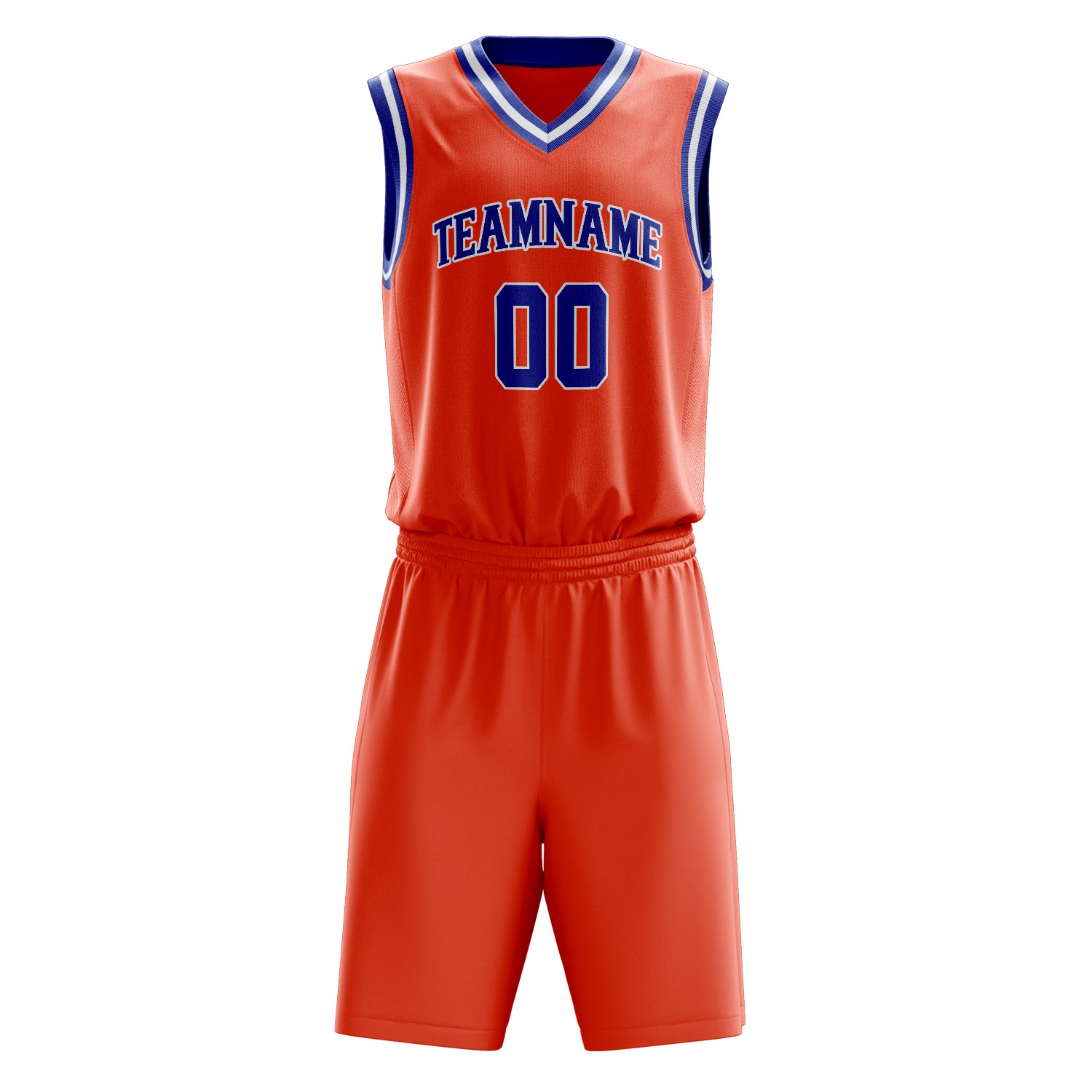 Custom Professional Orange Royal Blue Basketball Jersey Set