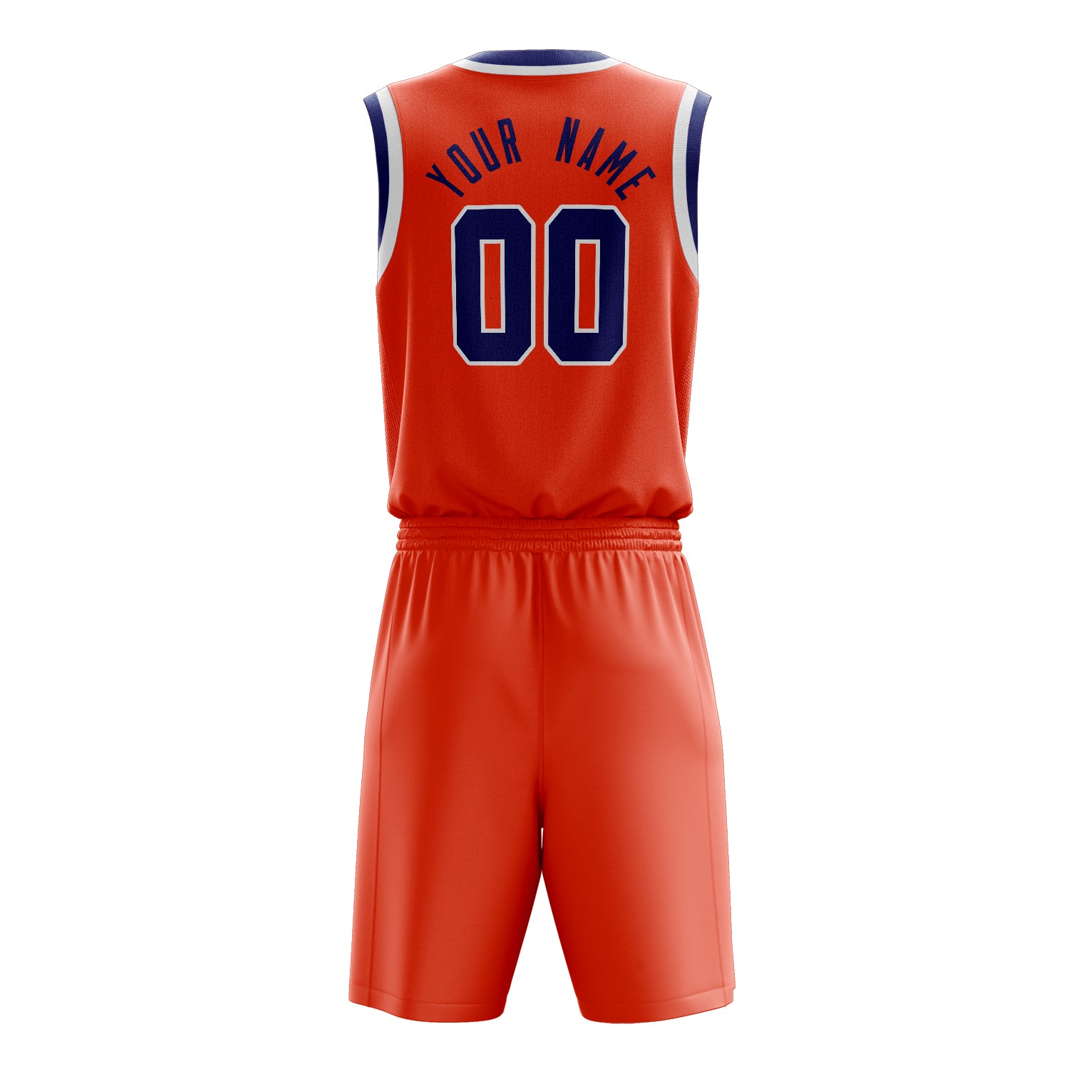 Maßgeschneidertes professionelles Orange Marineblau Basketballtrikot-Set
