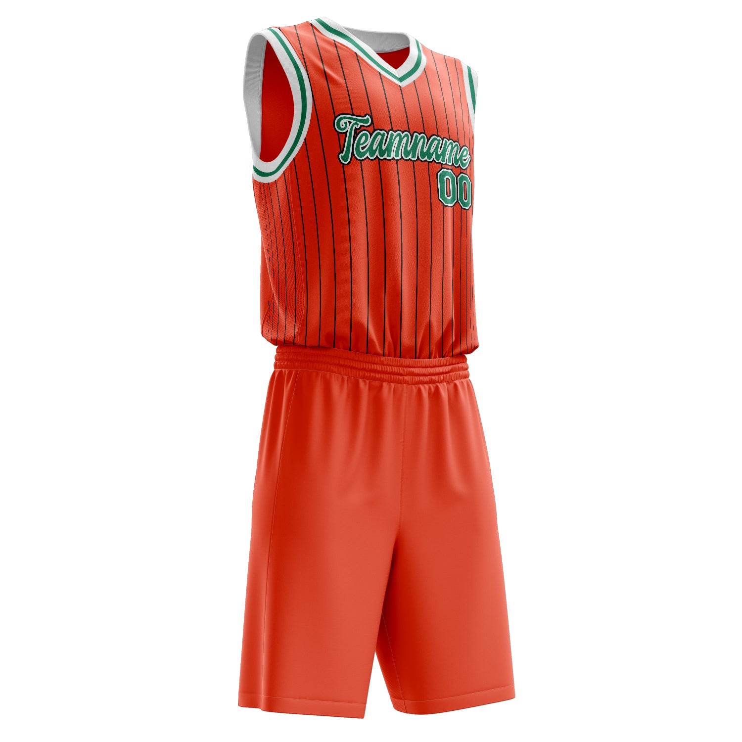 Maßgeschneidertes professionelles Orange Kelly Grün Basketballtrikot-Set