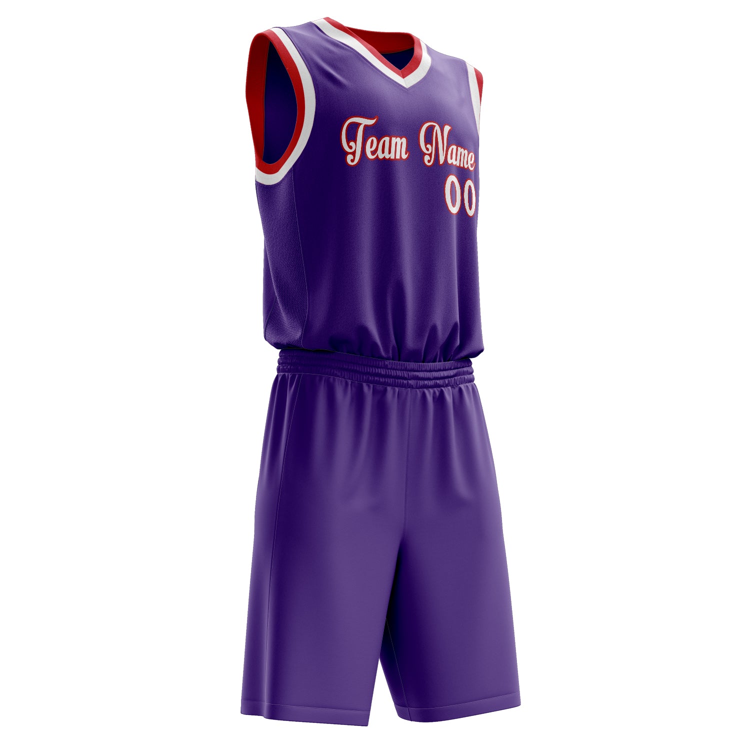 Maßgeschneidertes professionelles Lila Weiß Basketballtrikot-Set