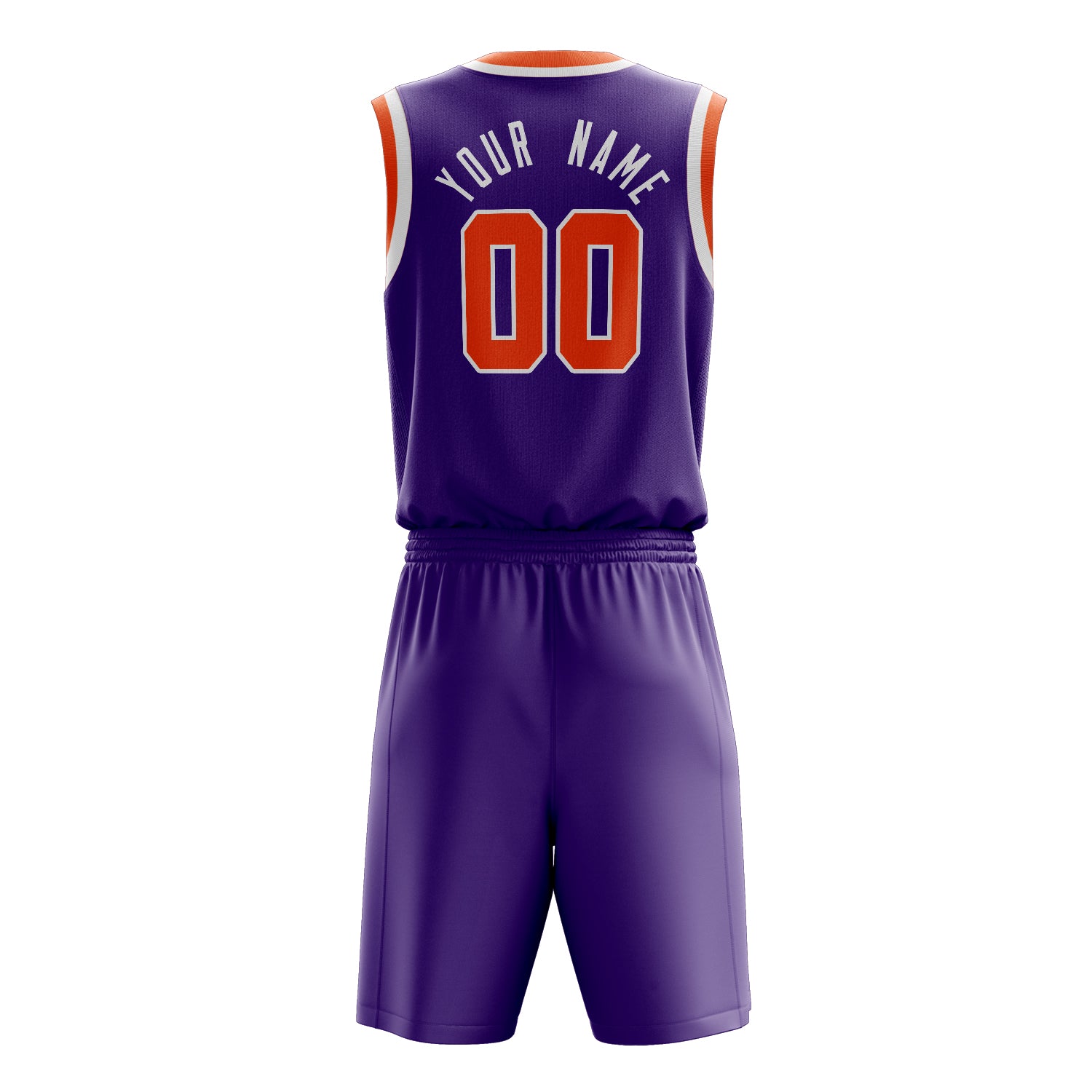 Maßgeschneidertes professionelles Lila Orange Basketballtrikot-Set