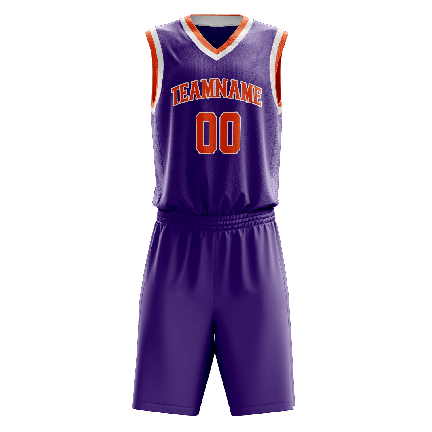 Custom Professional Purple Orange Basketball Jersey Set