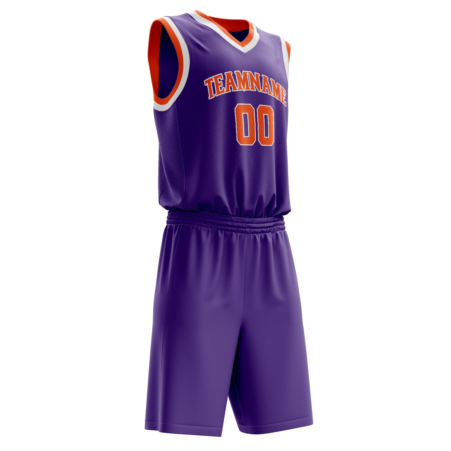 Maßgeschneidertes professionelles Lila Orange Basketballtrikot-Set