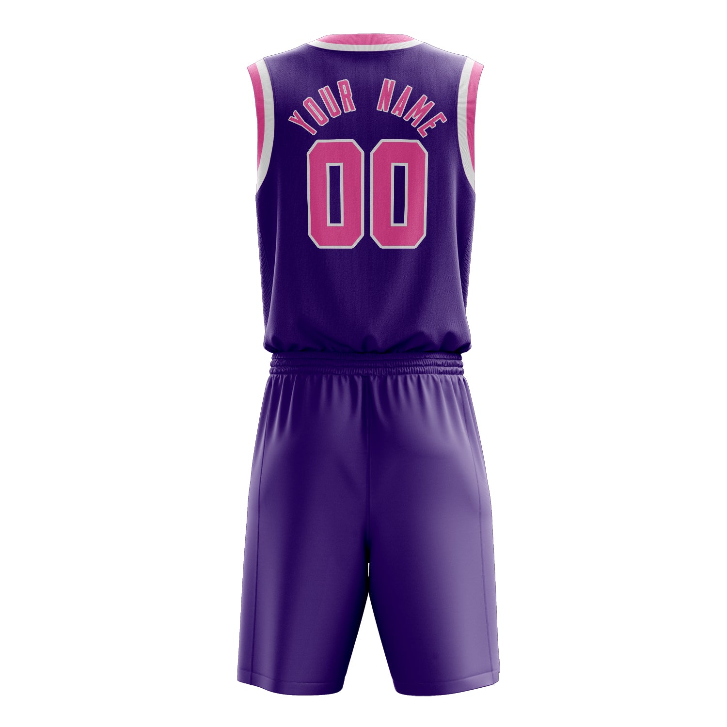 Maßgeschneidertes professionelles Lila Rosa Basketballtrikot-Set